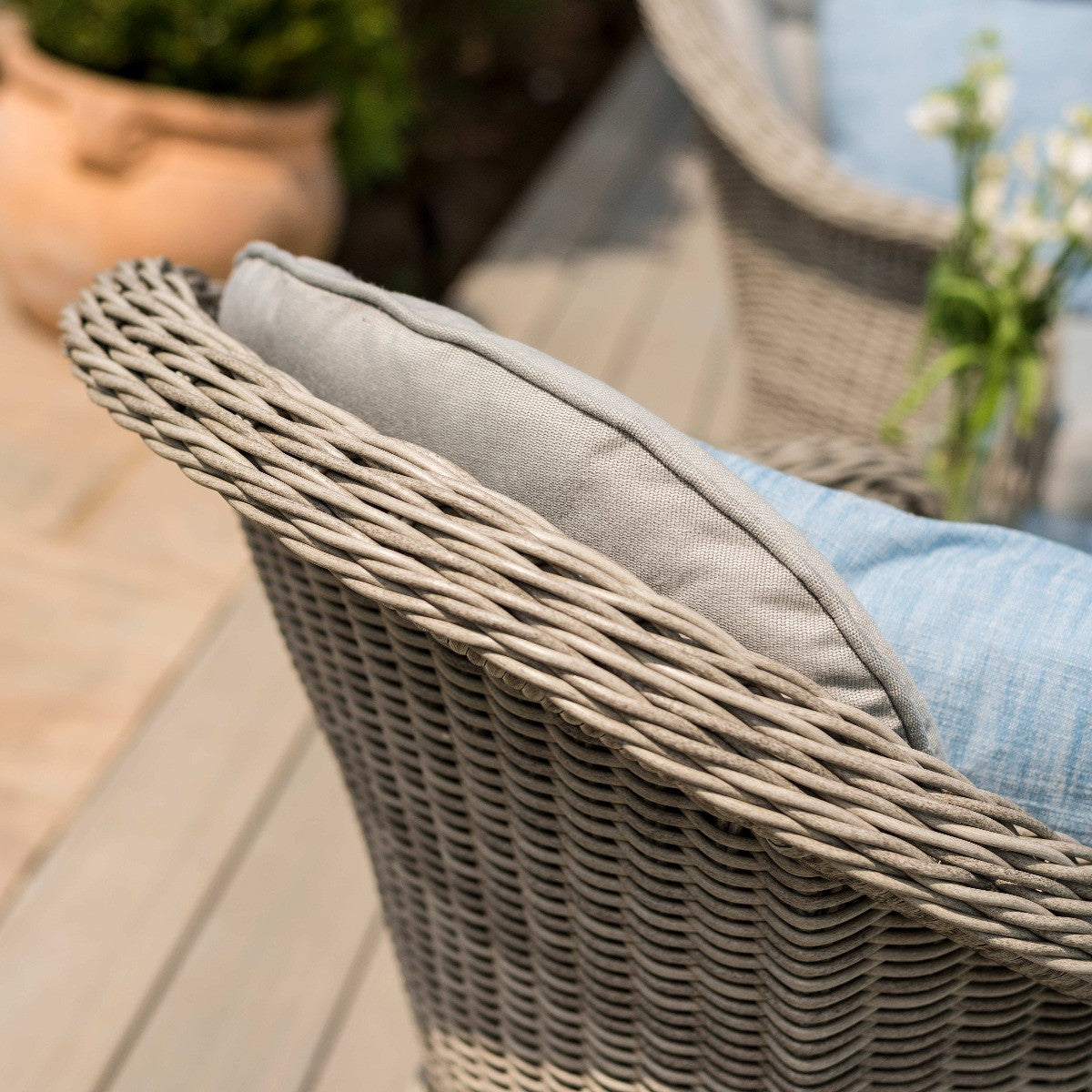 Maze Oxford Grey Rattan Outdoor Bistro Set | 2 Seater