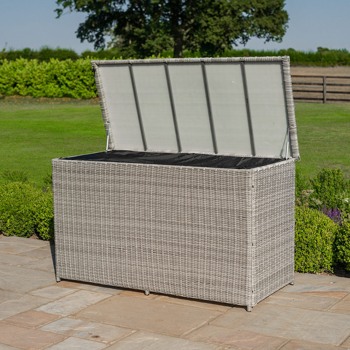 Oxford Grey Rattan Outdoor Storage Box
