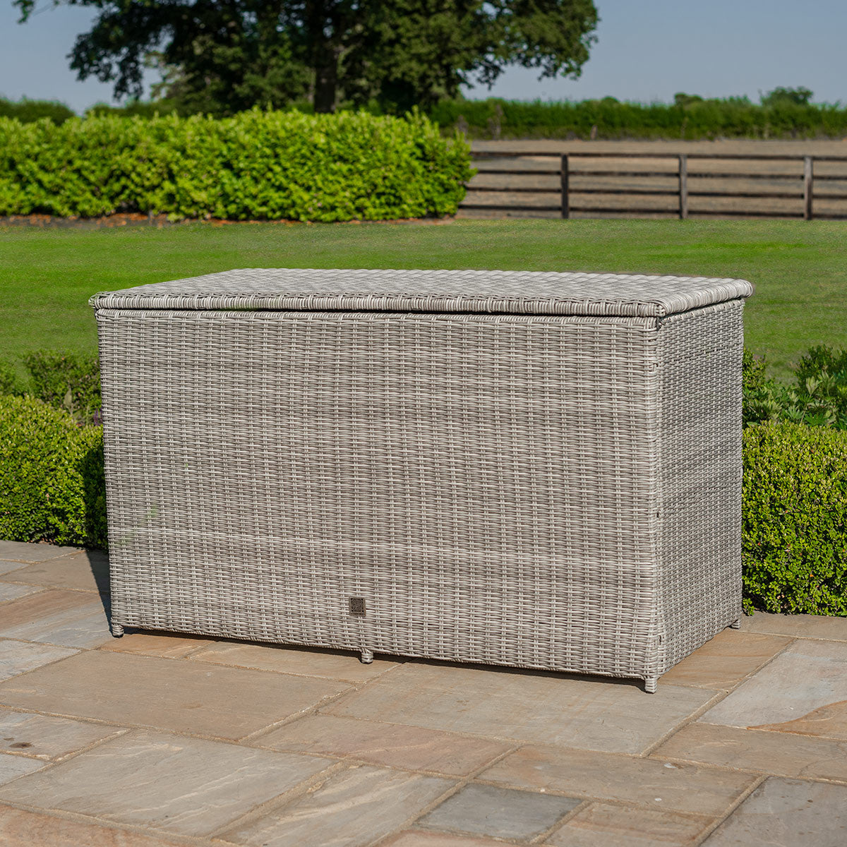 Oxford Grey Rattan Outdoor Storage Box