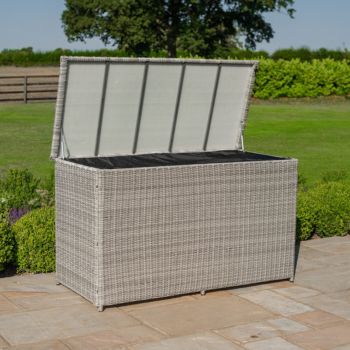 Oxford Grey Rattan Outdoor Storage Box