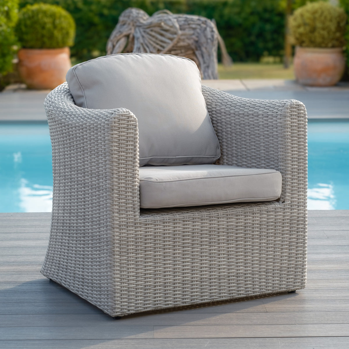 Oxford Grey Rattan Sofa Armchair - Single Chair