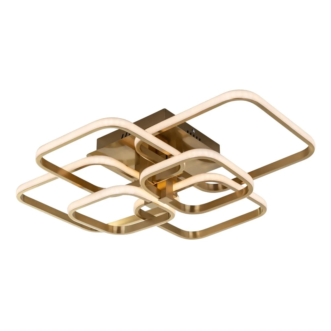 Richmond Interiors Cailey Brushed Gold Rounded Square Led Ceiling Light