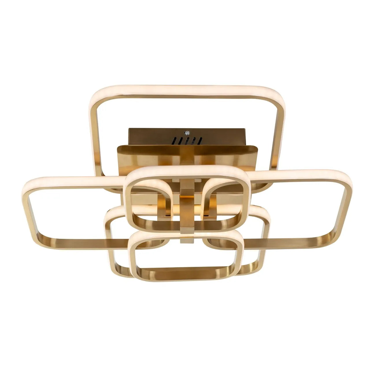 Richmond Interiors Cailey Brushed Gold Rounded Square Led Ceiling Light
