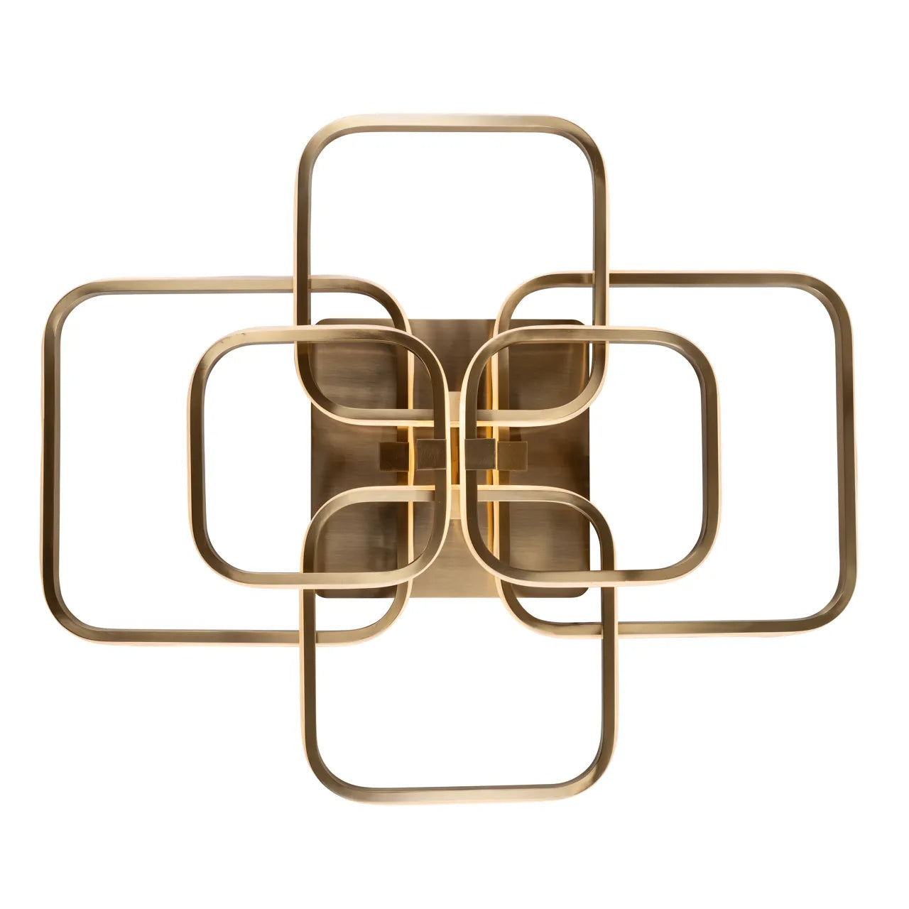 Richmond Interiors Cailey Brushed Gold Rounded Square Led Ceiling Light