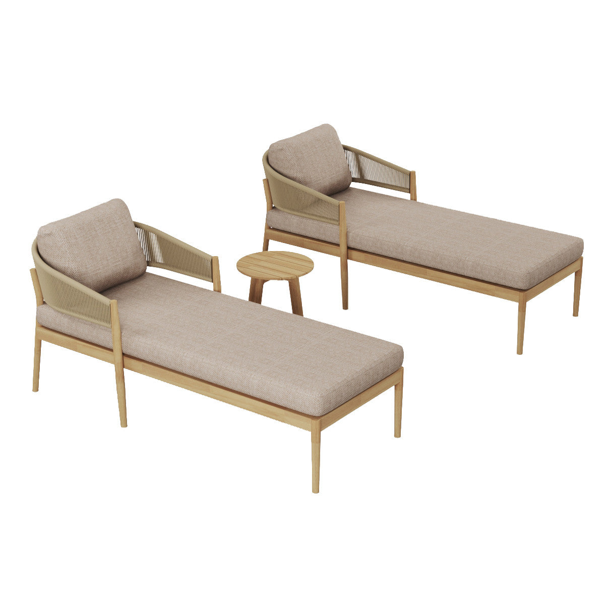 Maze Porto Sandstone Outdoor Double Sunlounger Set