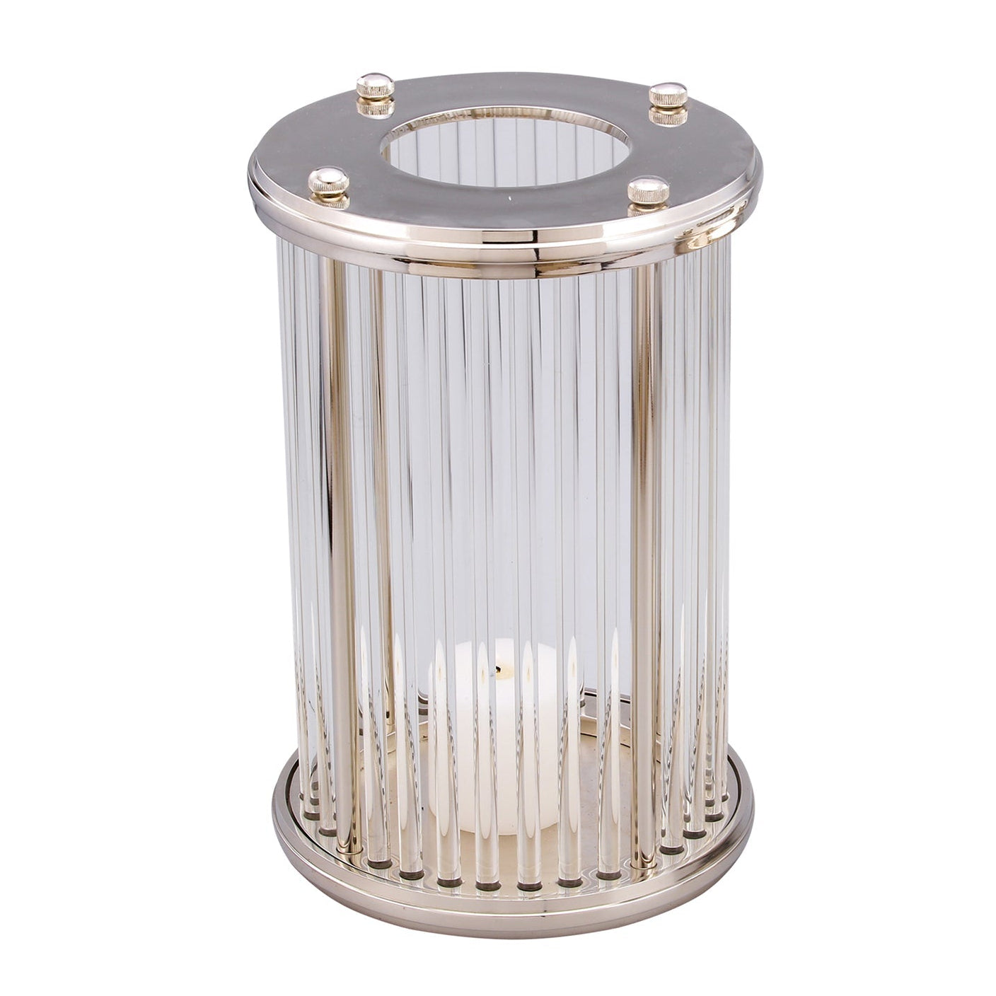 Bethany Hurricane Nickel Candle Holder Large