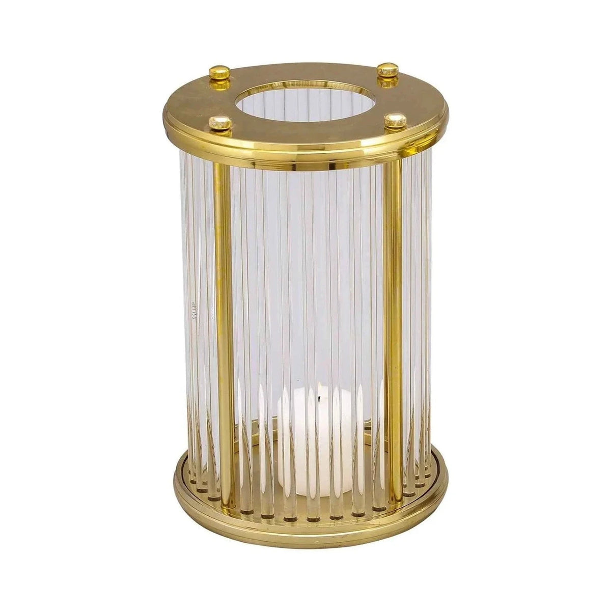 Bethany Large Gold & Glass Hurricane Candle Holder