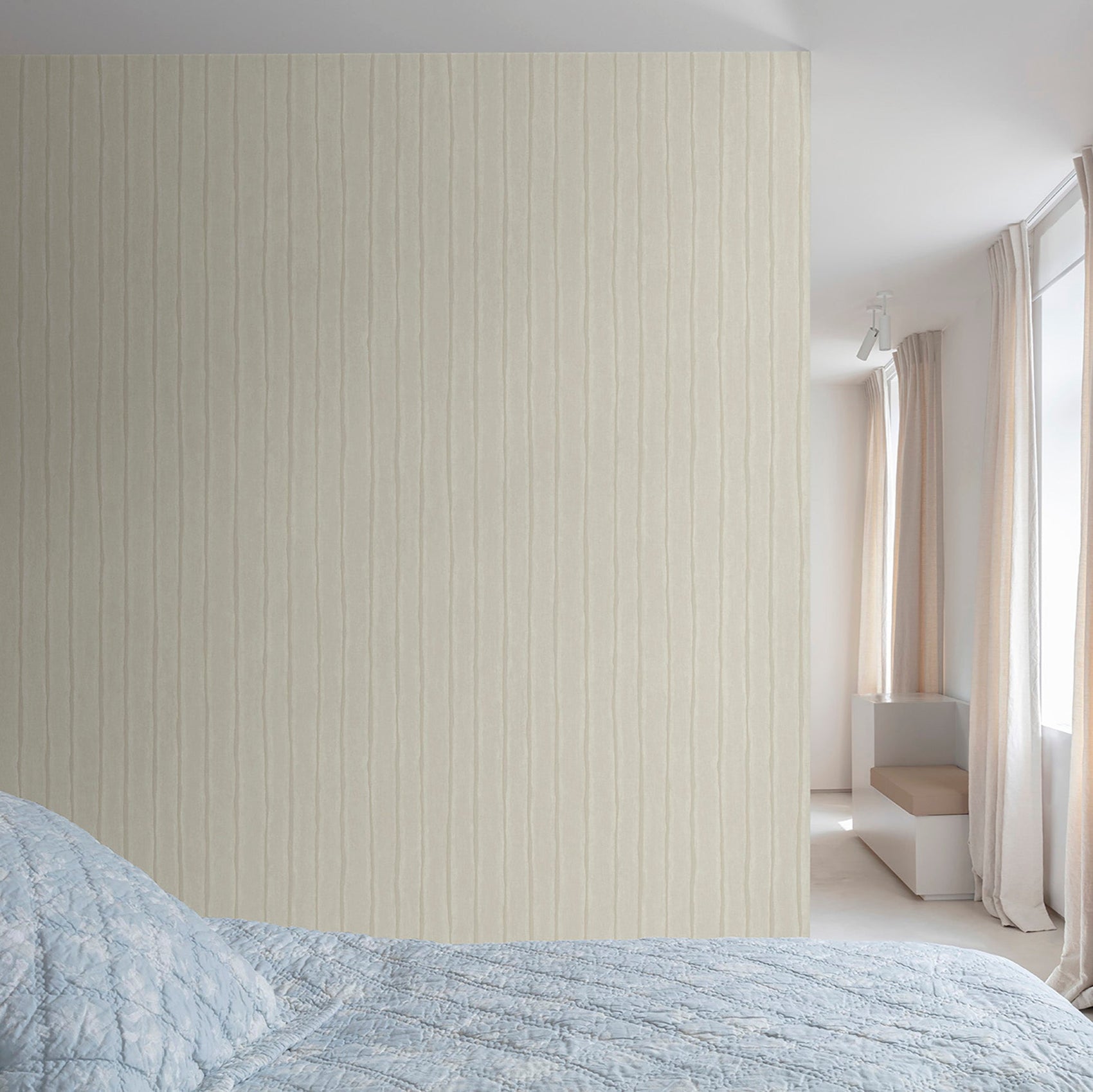 Grandeco Precious Weaves Kalema Ivory Wallpaper Roll 10m x 53cm