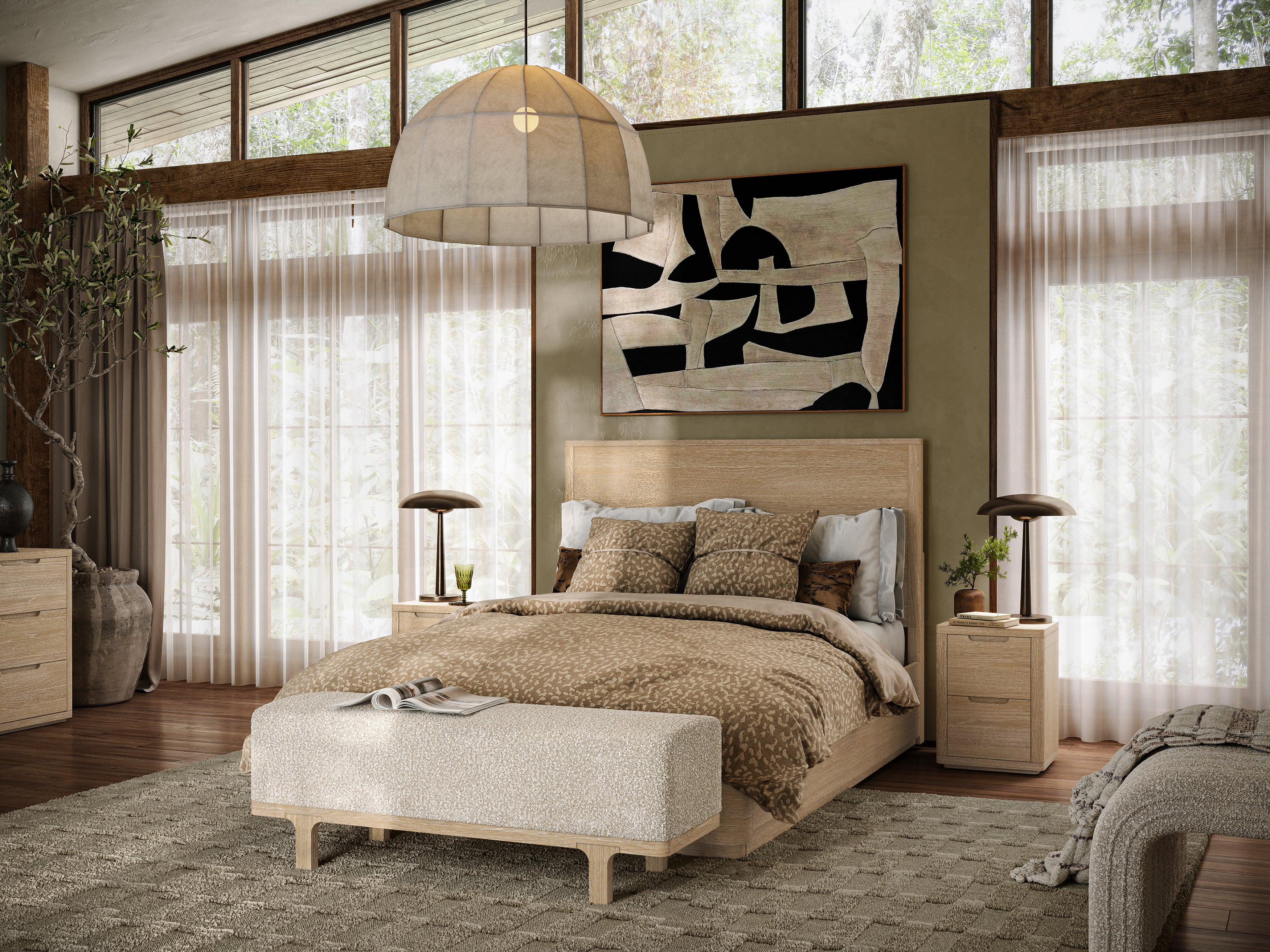 Brooklyn Oak Wood Super King Size Bed