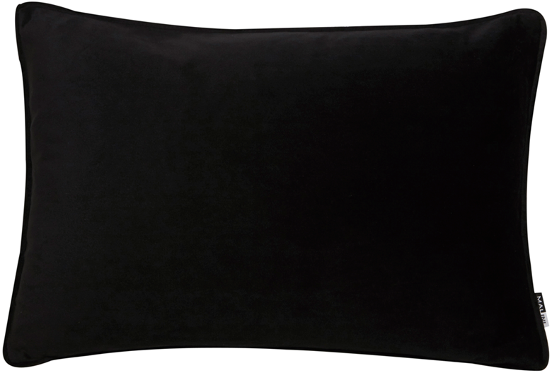 Malini Luxe Matt Velvet Black Rectangle Cushion 30x45