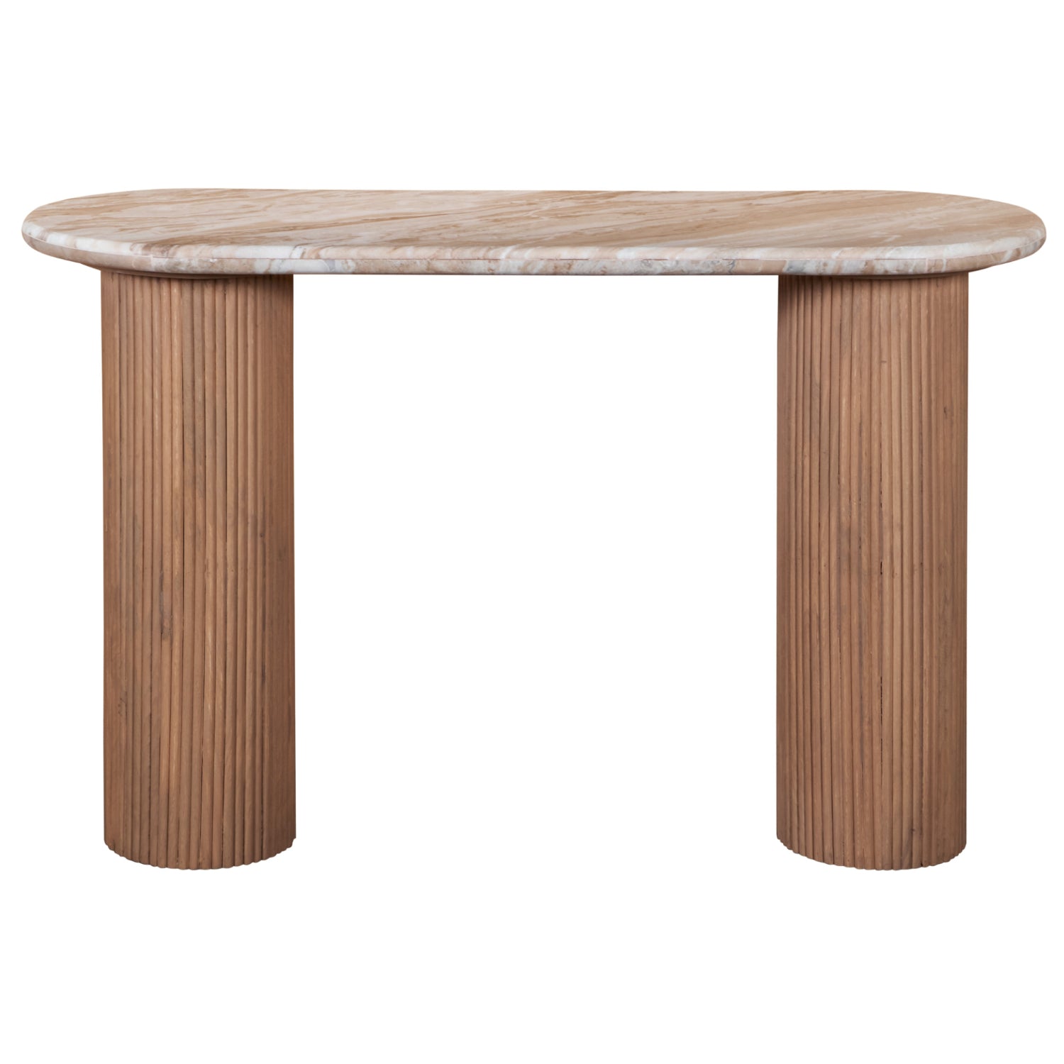 Houston Mango Wood & Marble Pedestal Console Table
