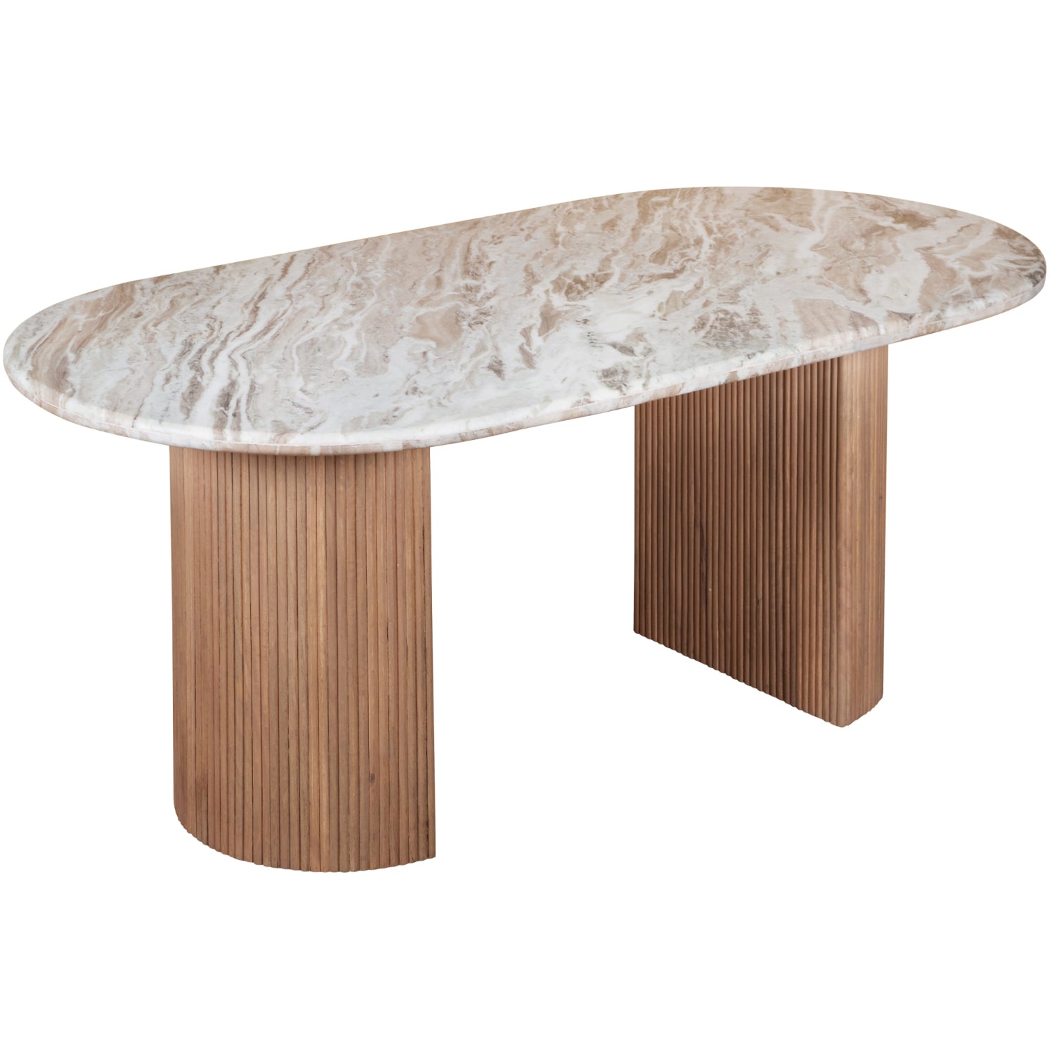 Houston Mango Wood & Marble Pedestal Dining Table 170cm