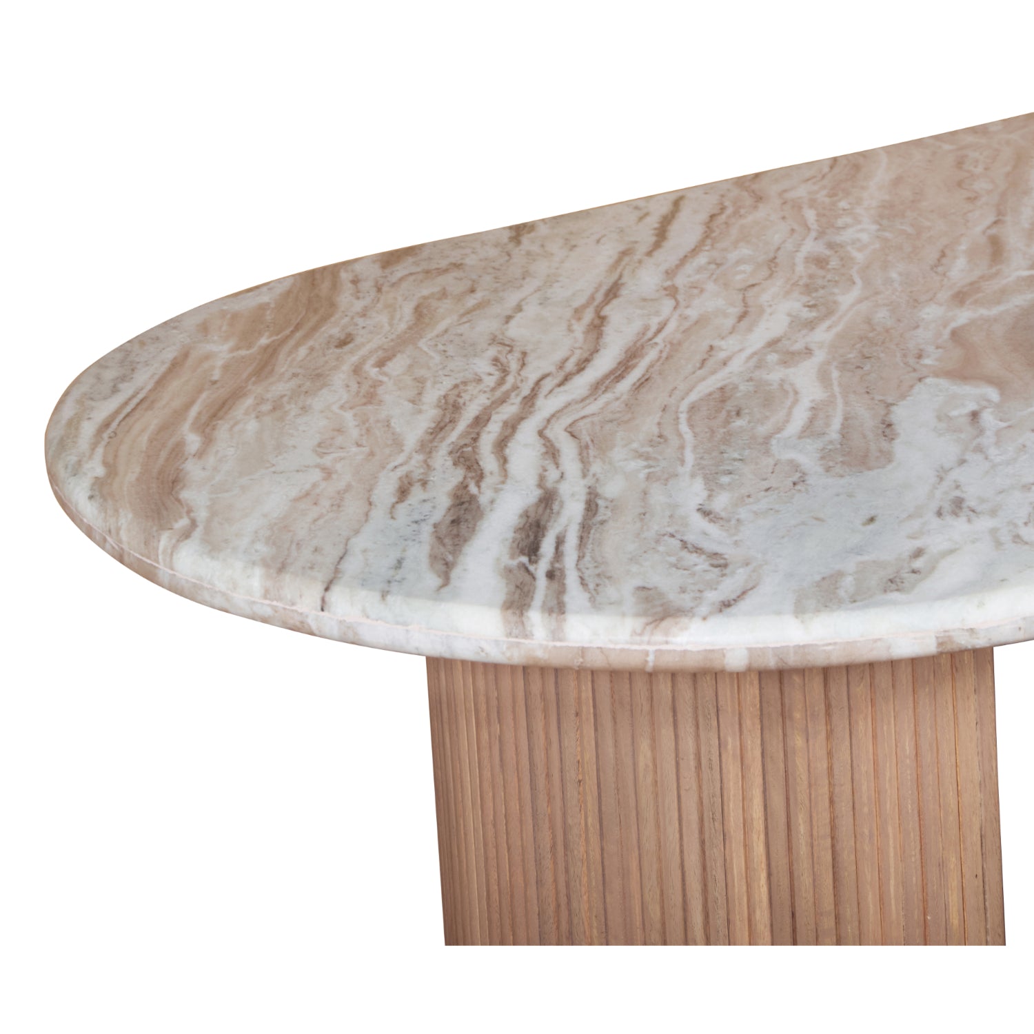 Houston Mango Wood & Marble Pedestal Dining Table 170cm
