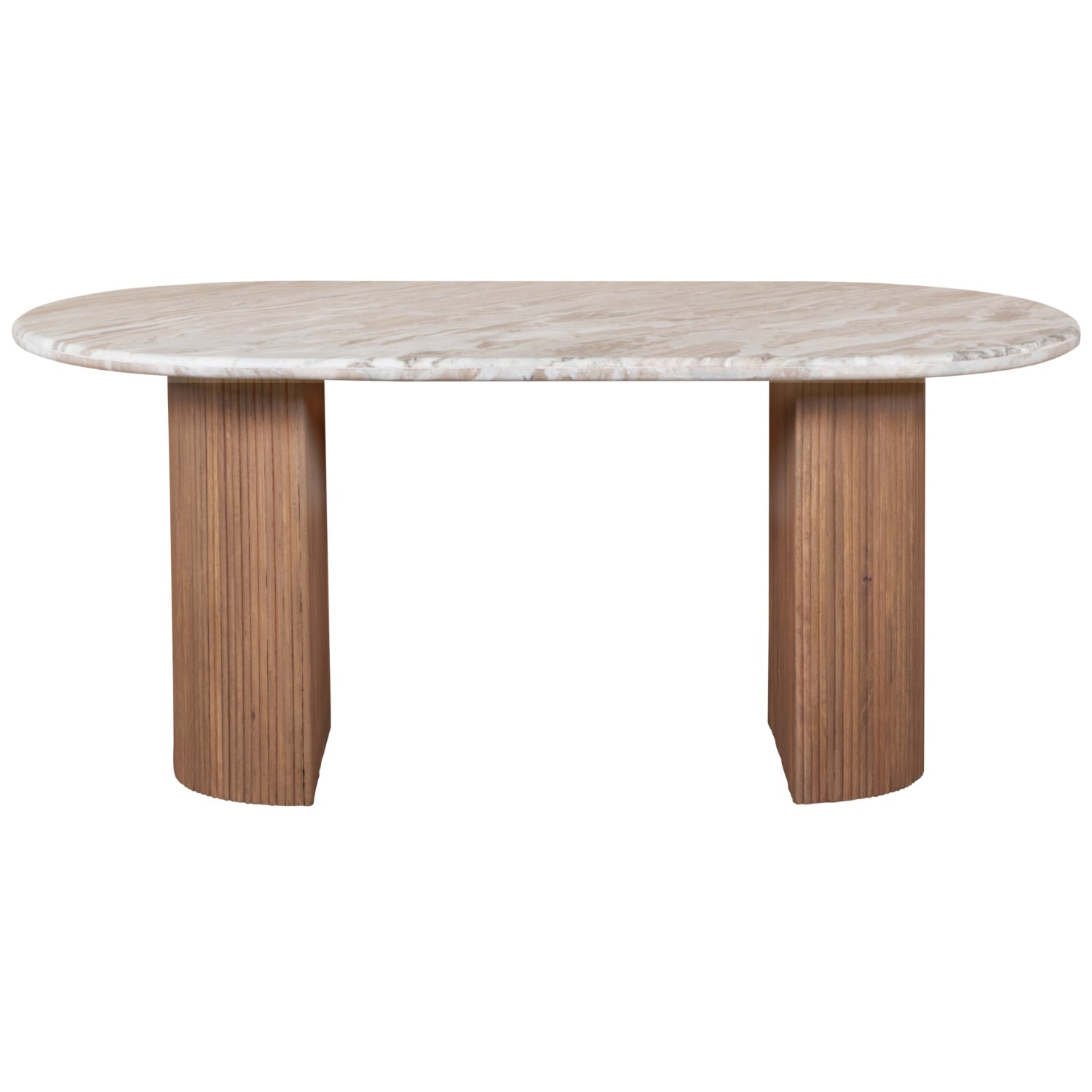 Houston Mango Wood & Marble Pedestal Dining Table 170cm