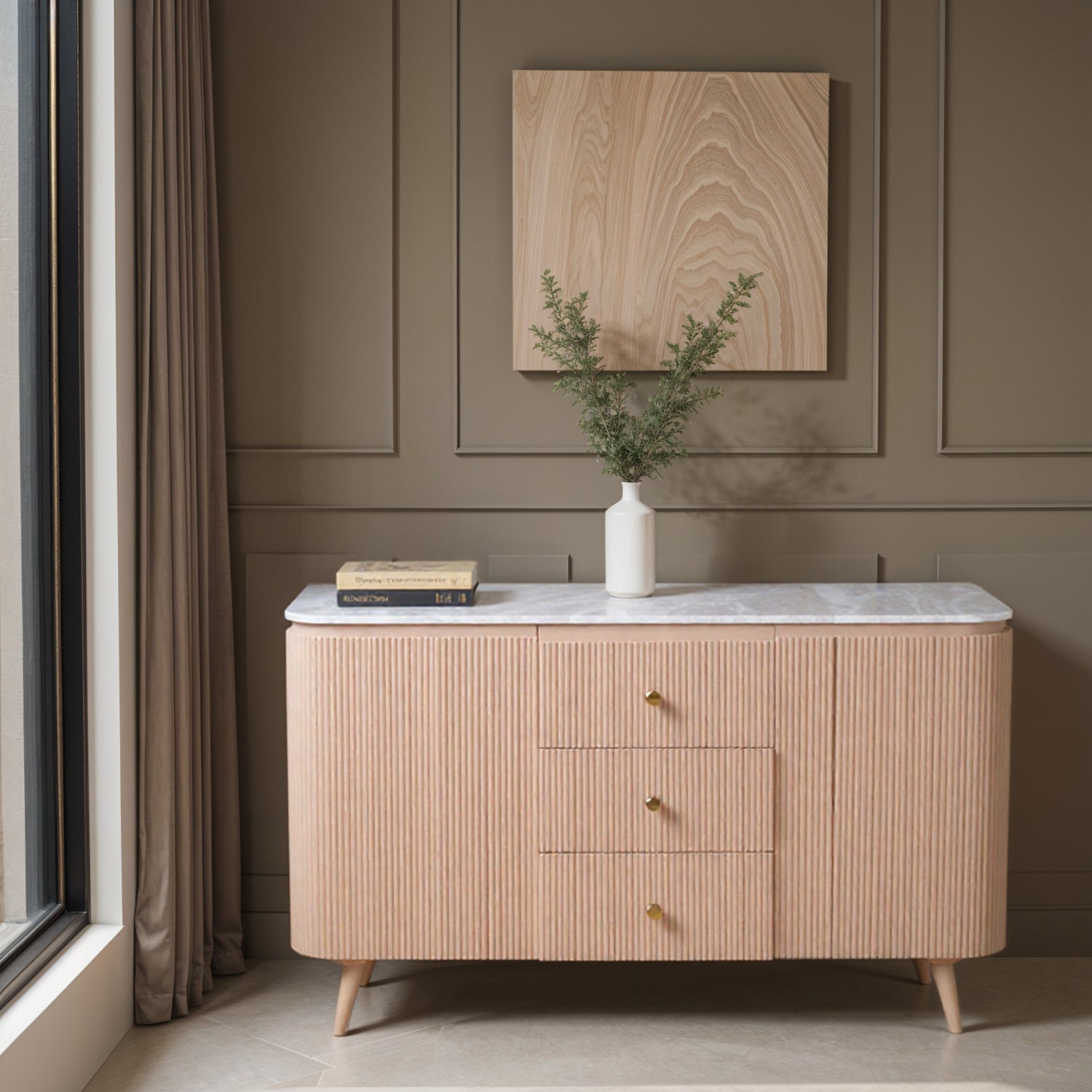 Houston Mango Wood & Marble Sideboard XL