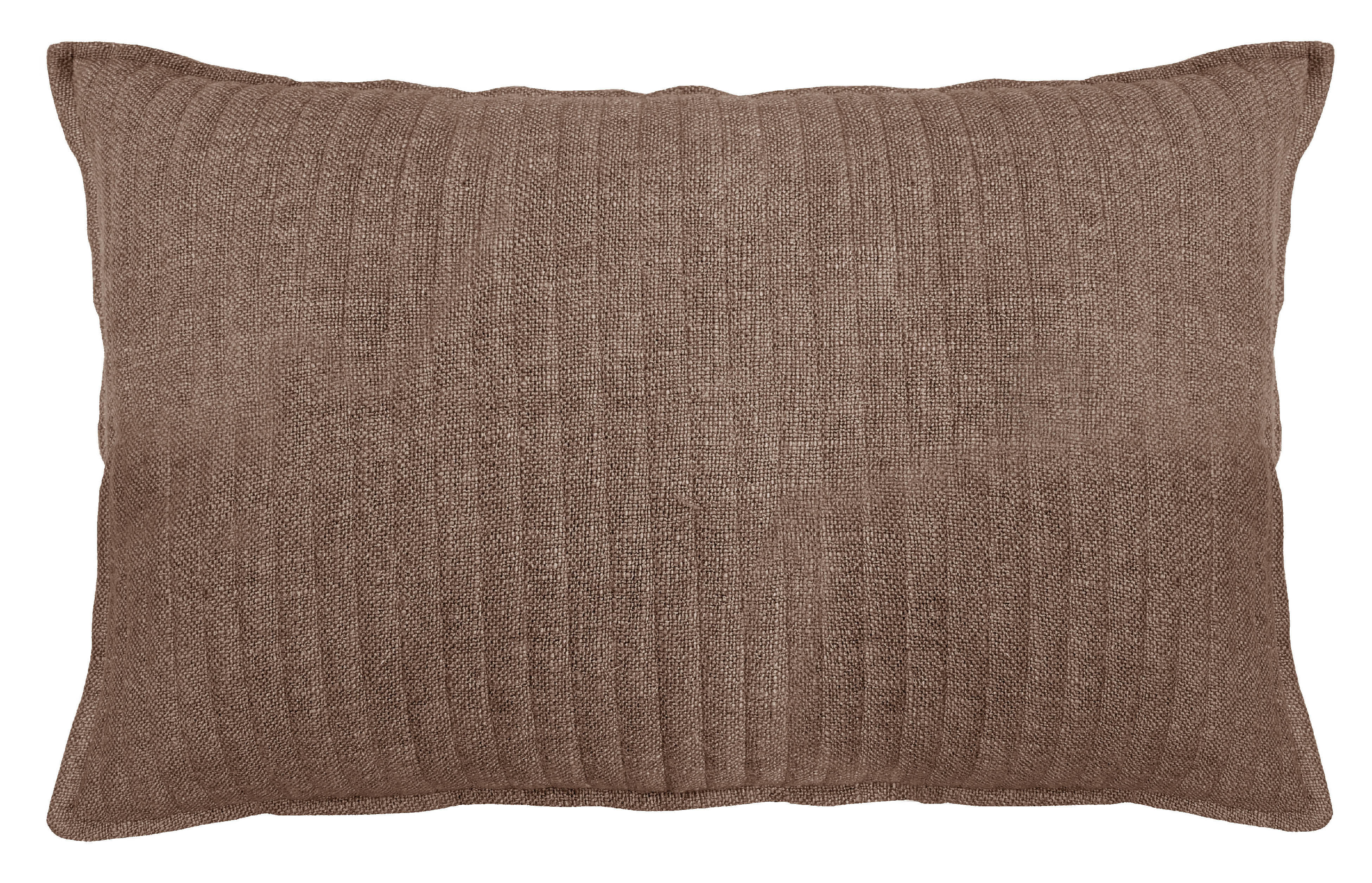 QUILTED SOFT STRIPE  CUSHION CHOC 40X60