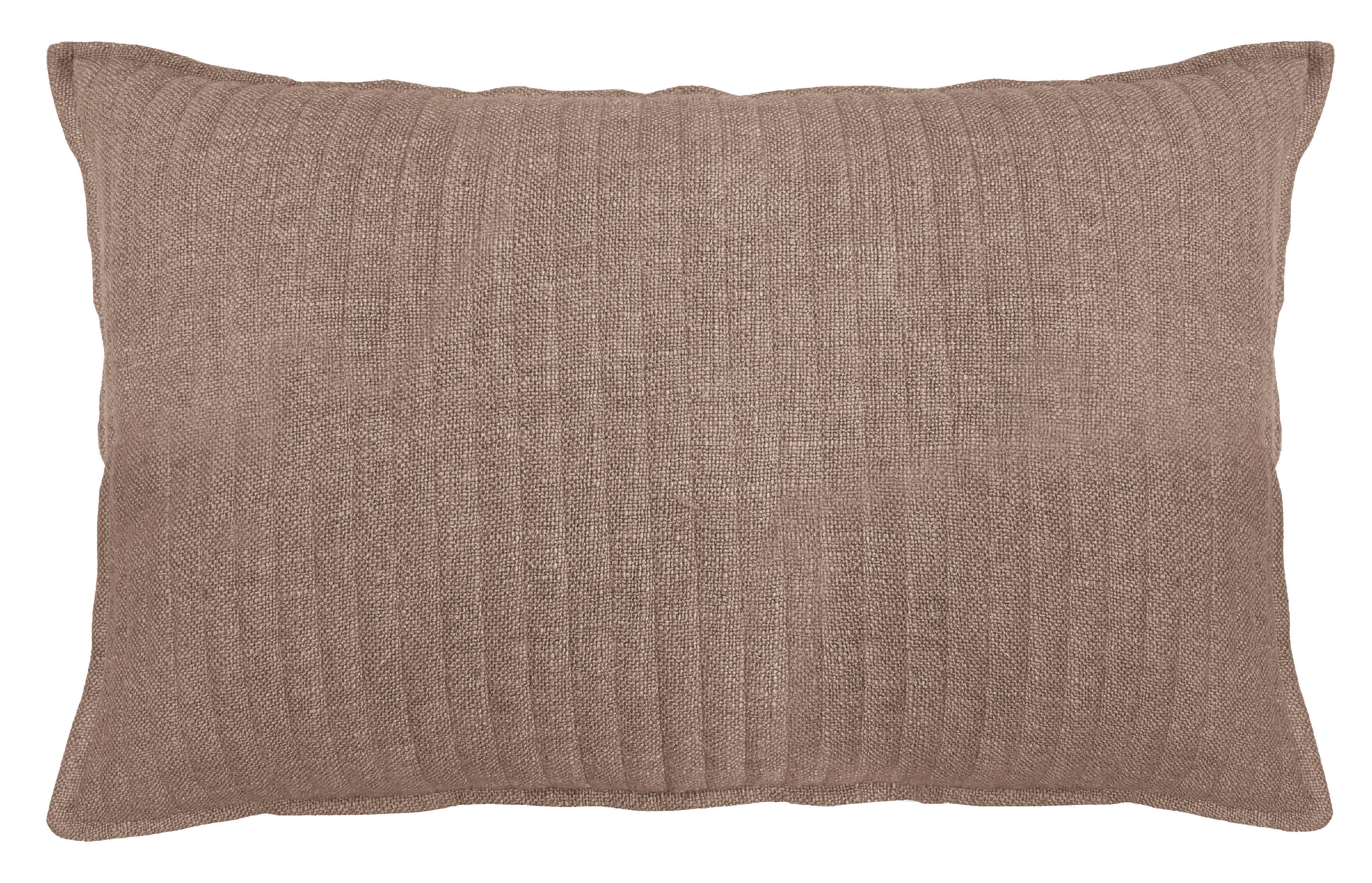 QUILTED SOFT STRIPE  CUSHION NUTMEG 40X60