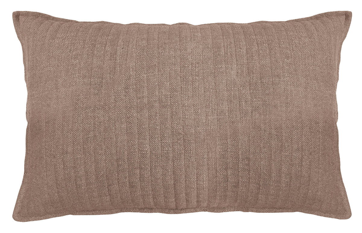 QUILTED SOFT STRIPE  CUSHION NUTMEG 40X60