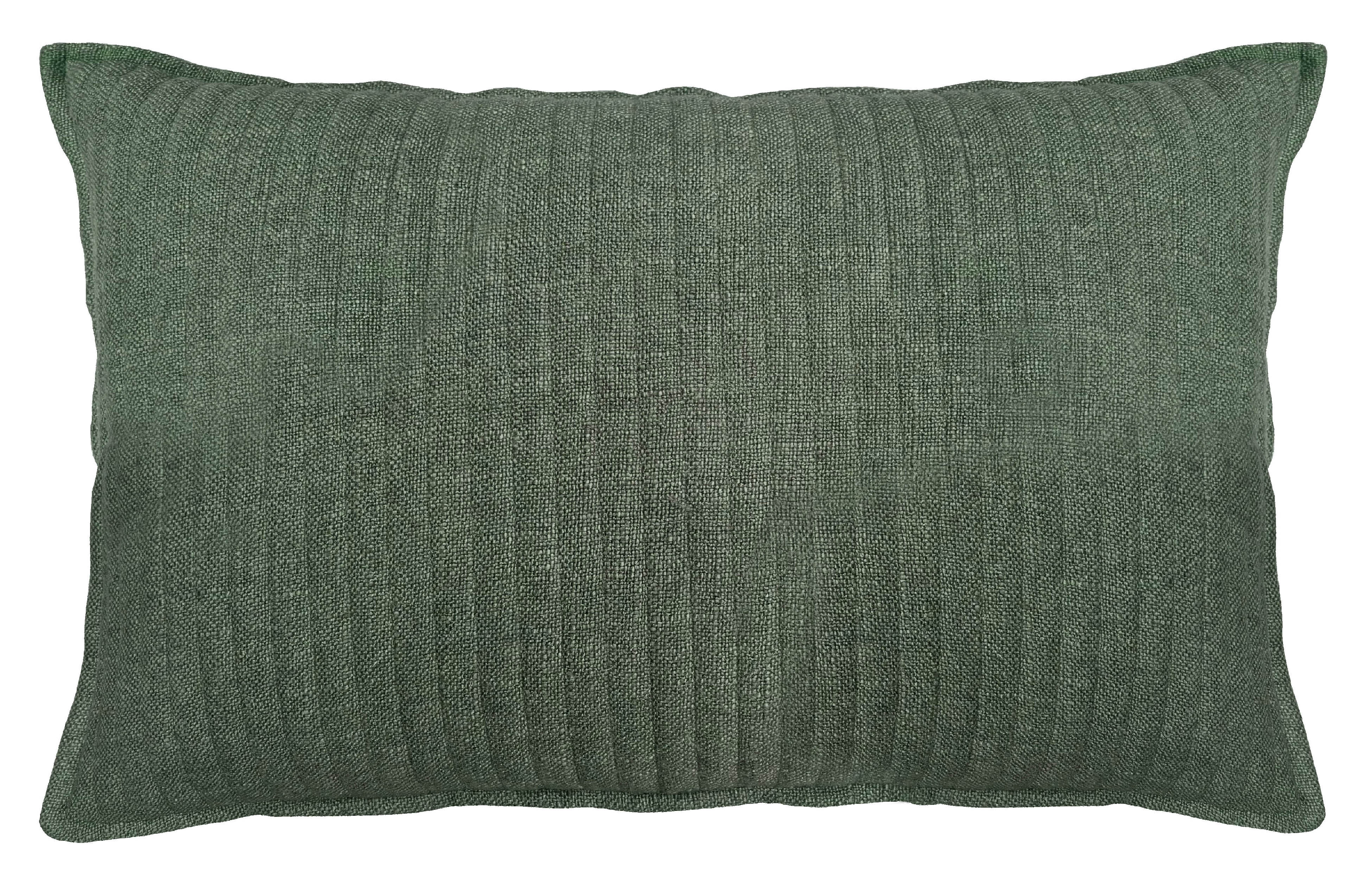 QUILTED SOFT STRIPE  CUSHION OLIVE 40X60