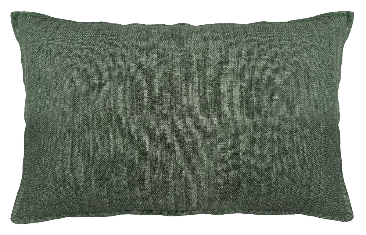 QUILTED SOFT STRIPE  CUSHION OLIVE 40X60