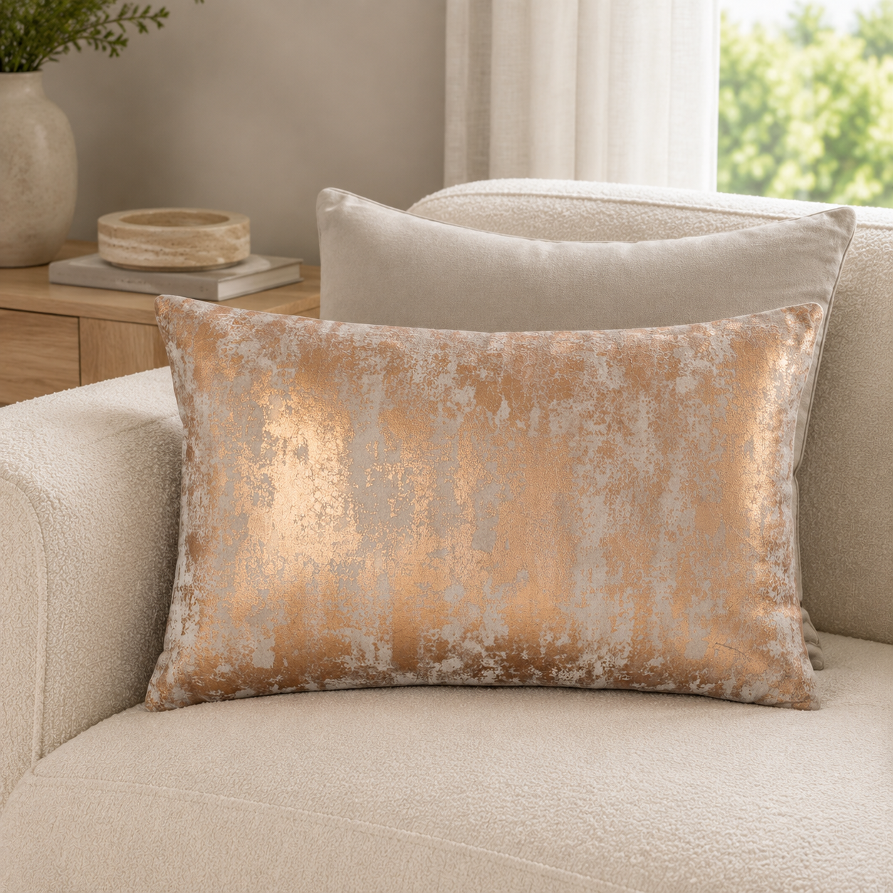 Lifestyle image of Malini Mars rectangular cushion