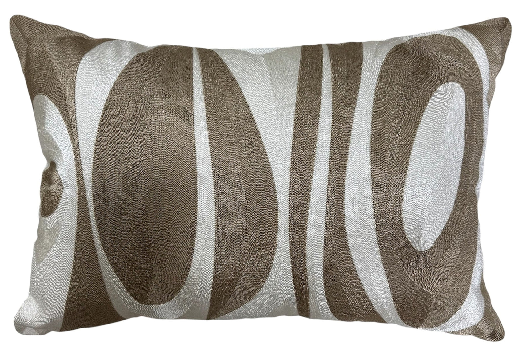 Malini Abstract Taupe Oval Emb On Cream Cushion 40x60
