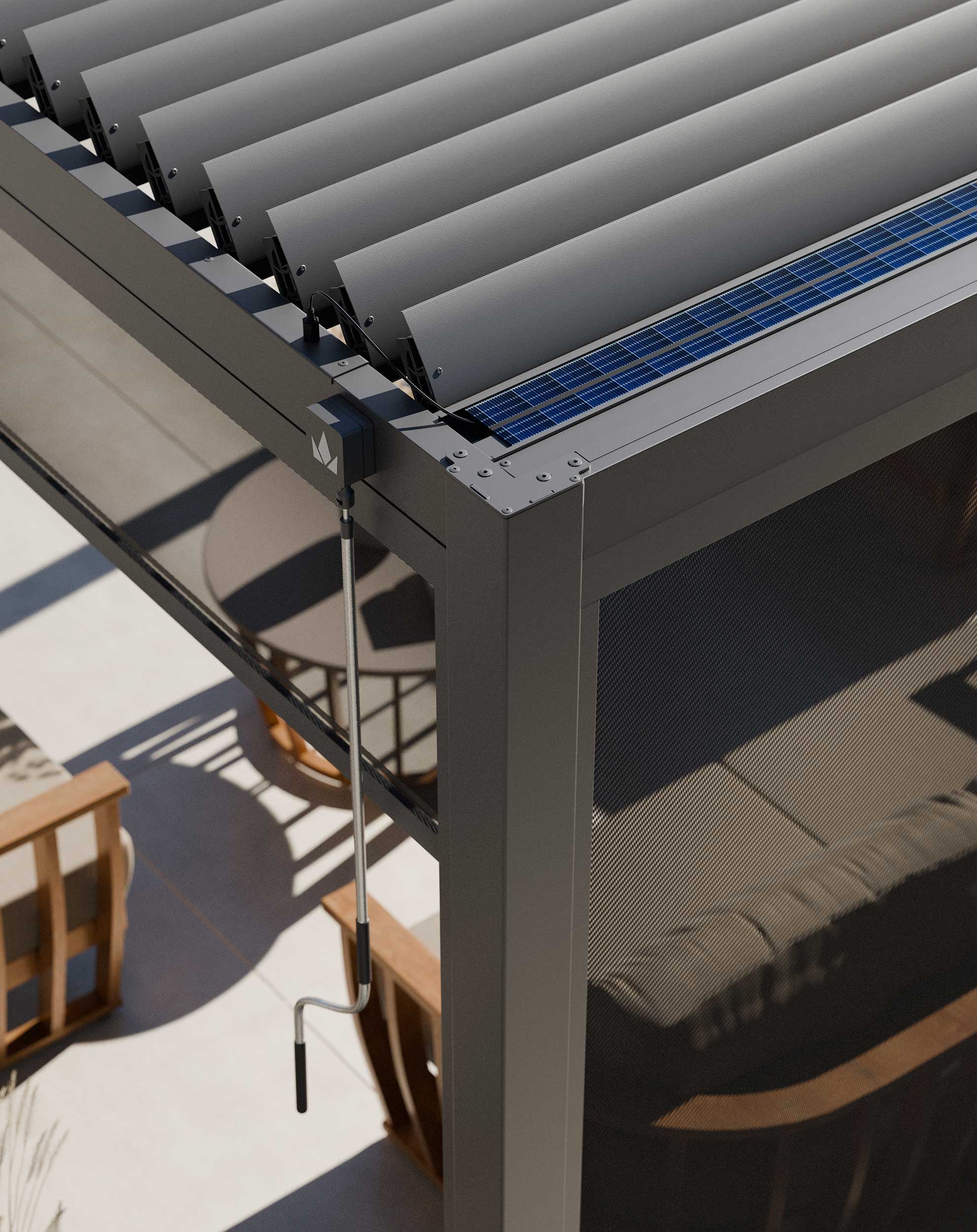 4m Pergola Privacy Screen Black