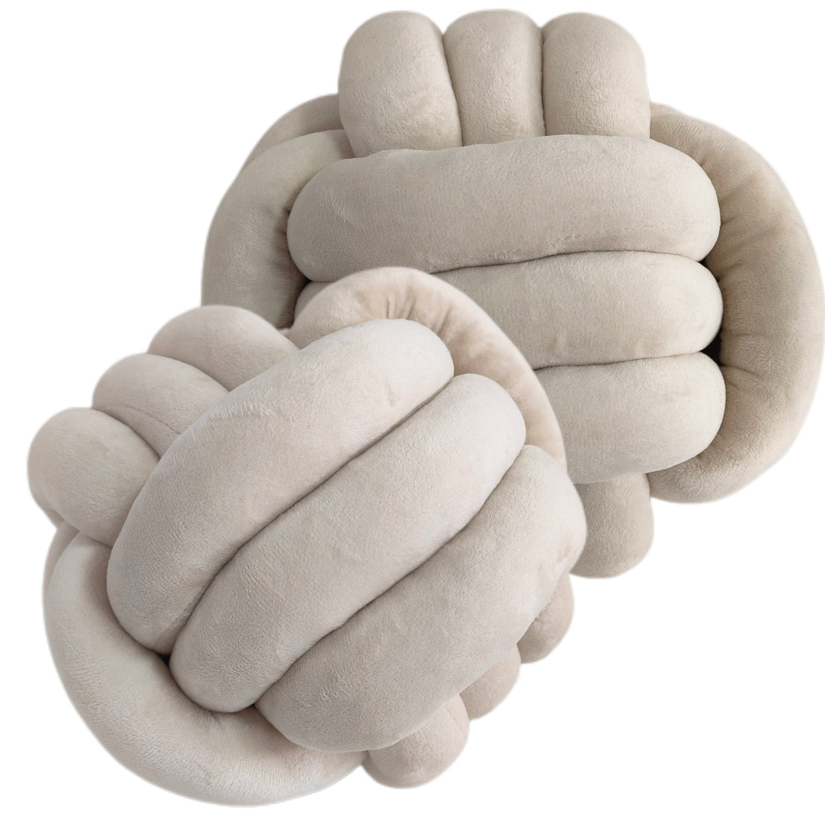 PM VELVET KNOT CUSHION IVORY