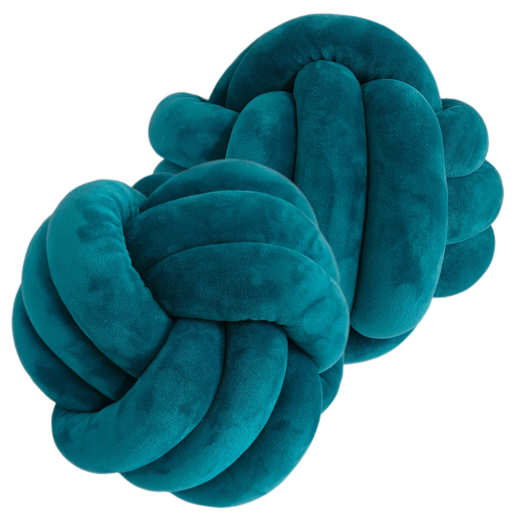 PM VELVET KNOT CUSHION TEAL