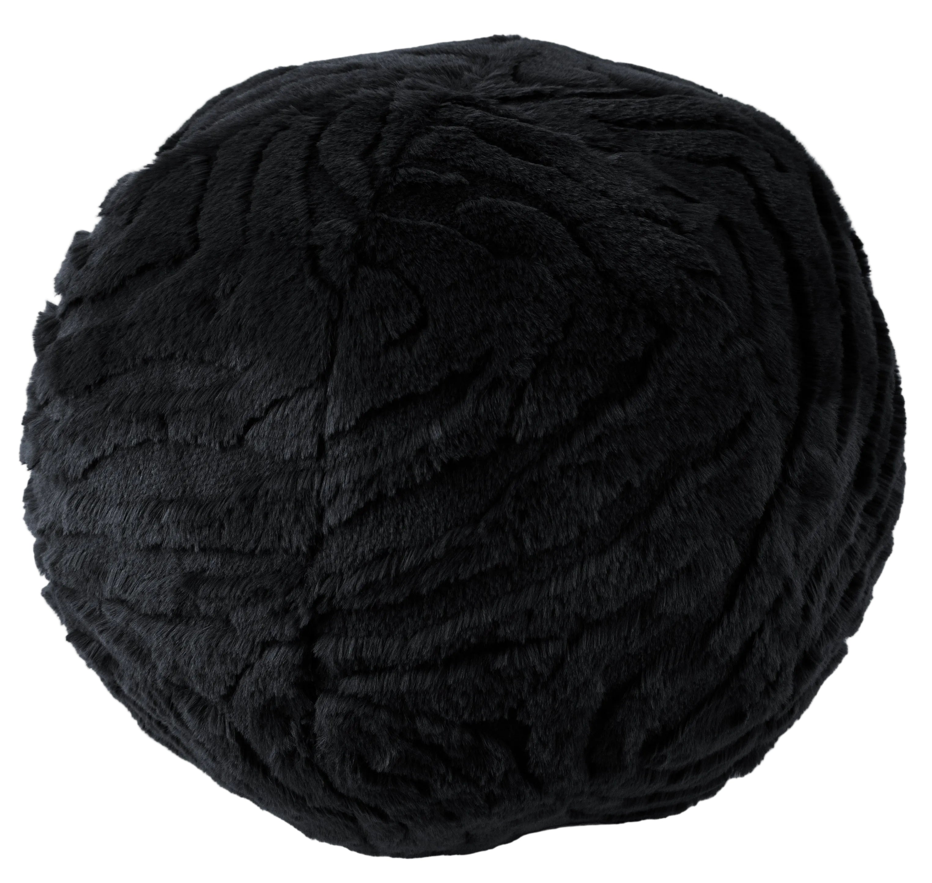 PM FAUX FUR BALL CUSH  BLACK 30CM
