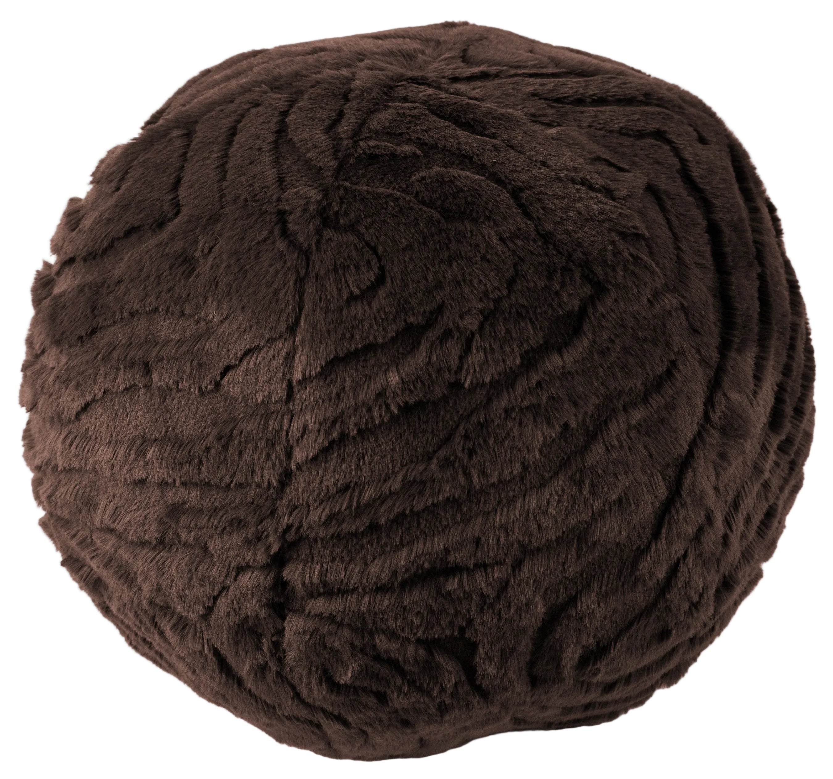 PM FAUX FUR BALL CUSH CHOC  30CM