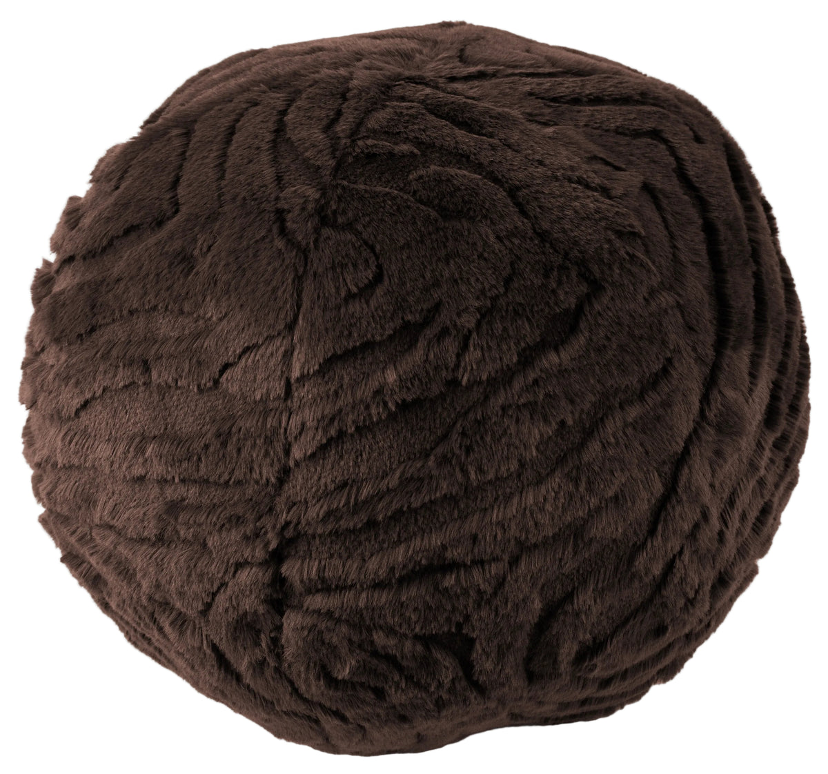 PM FAUX FUR BALL CUSH CHOC  30CM