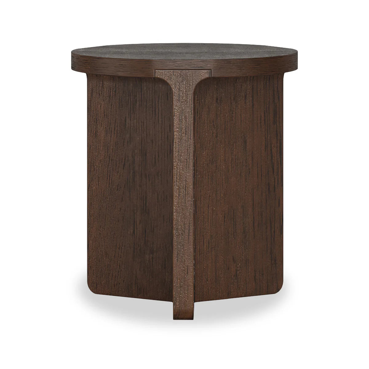 Dakota Brown Oak Wood Round Side Table