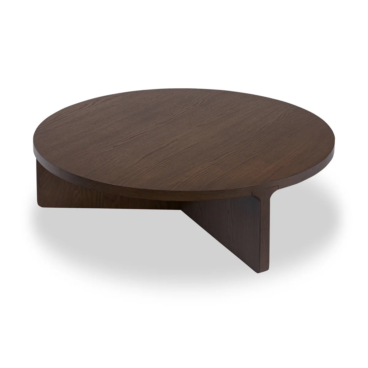 Dakota Brown Oak Wood Large Round Coffee Table