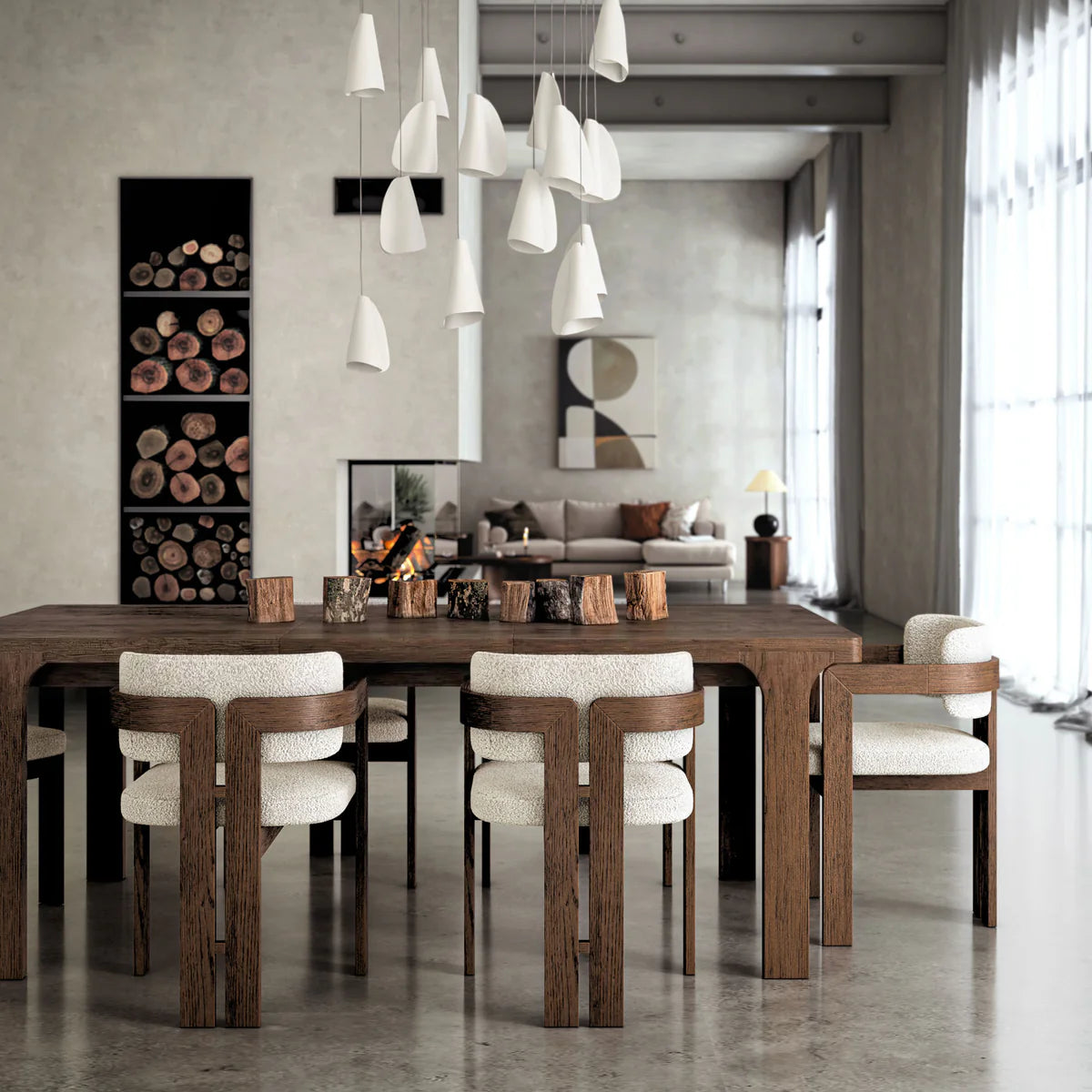 Dakota Brown Oak Wood Large Extending Dining Table 165/215cm