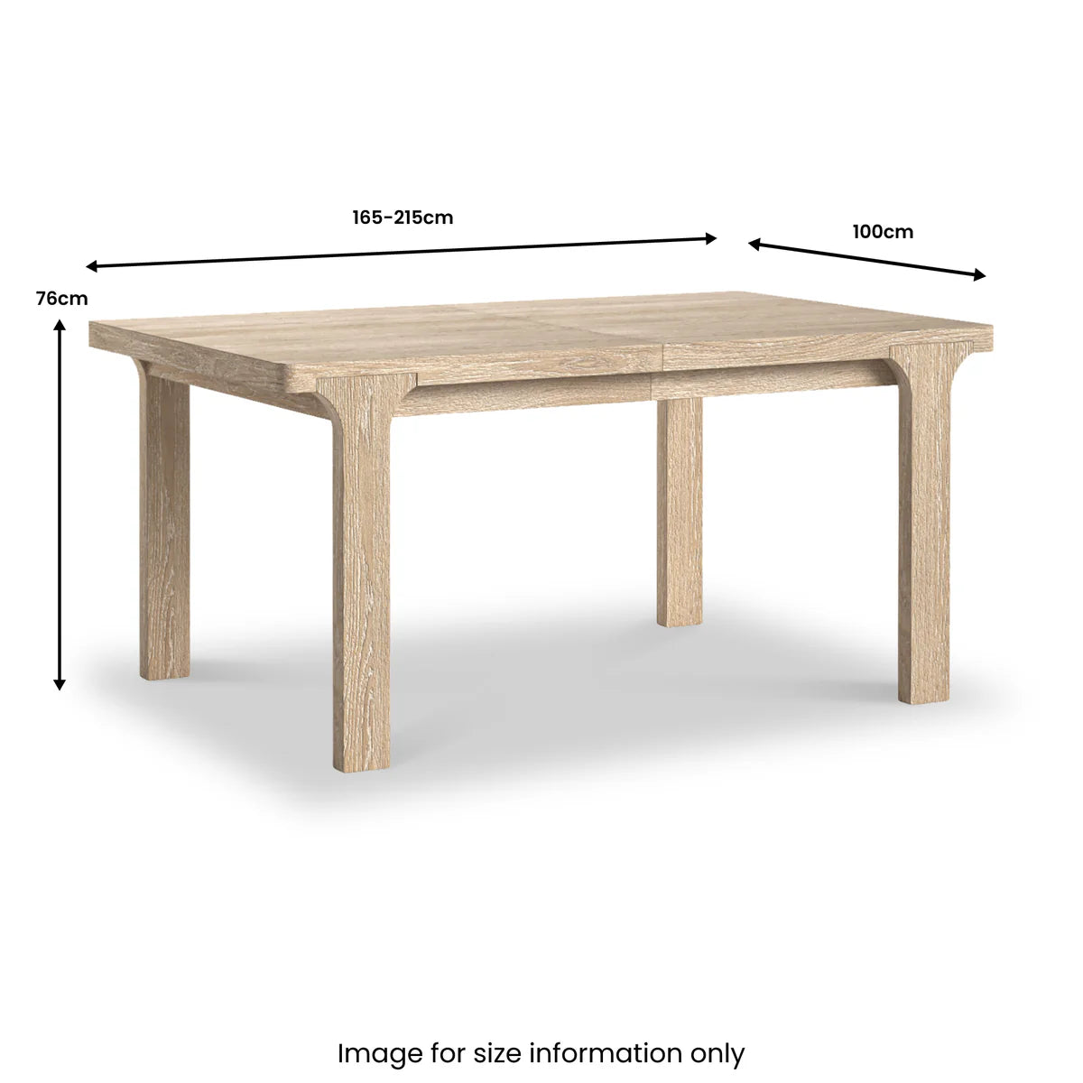 Brooklyn Oak Wood Large Extending Dining Table 165/215cm