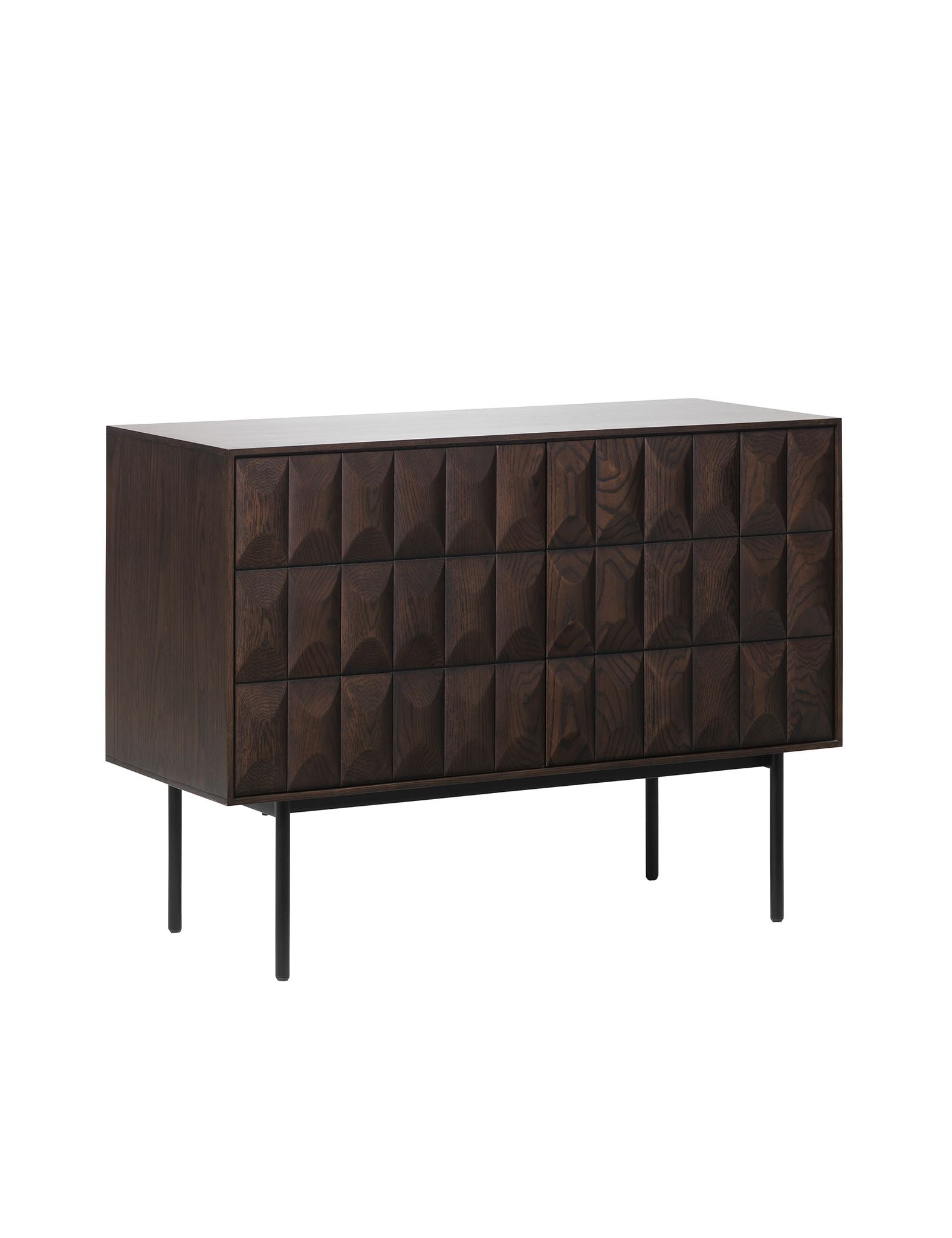Theo Brown Wood Geometric 2-Door Sideboard