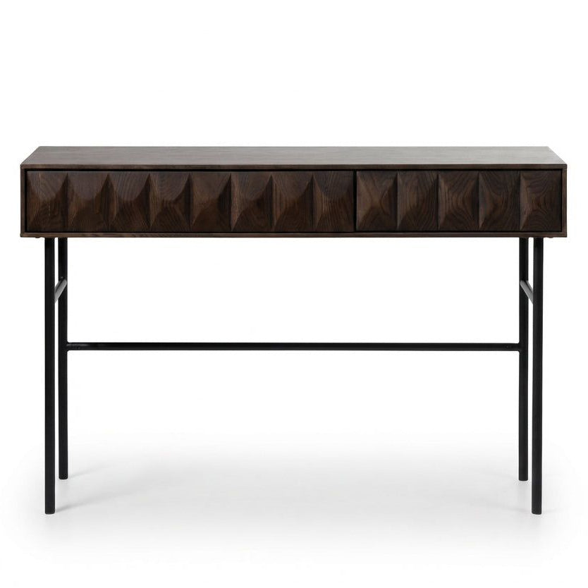 Theo Brown Wood Geometric Console Table