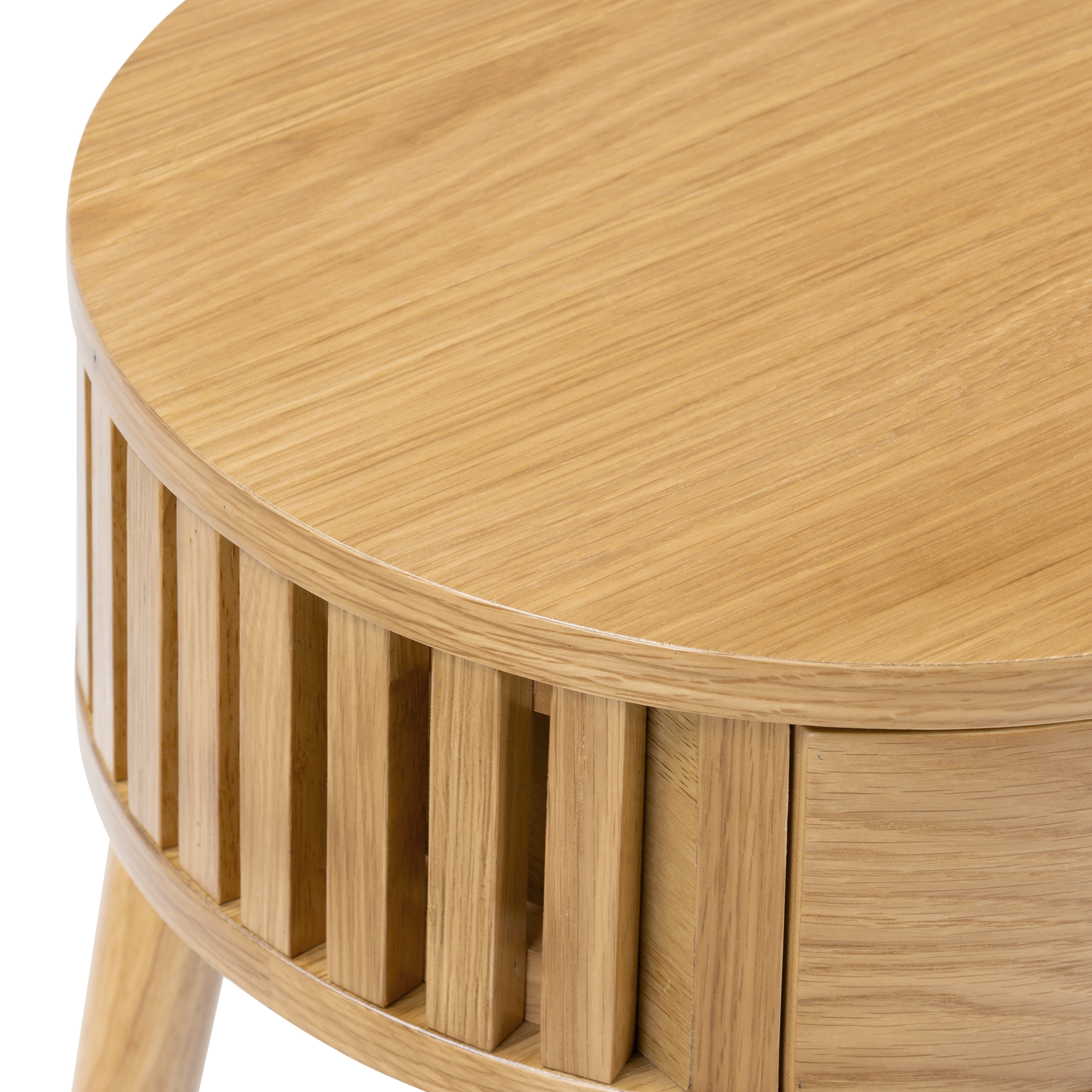Colton Natural Wood Round Side Table