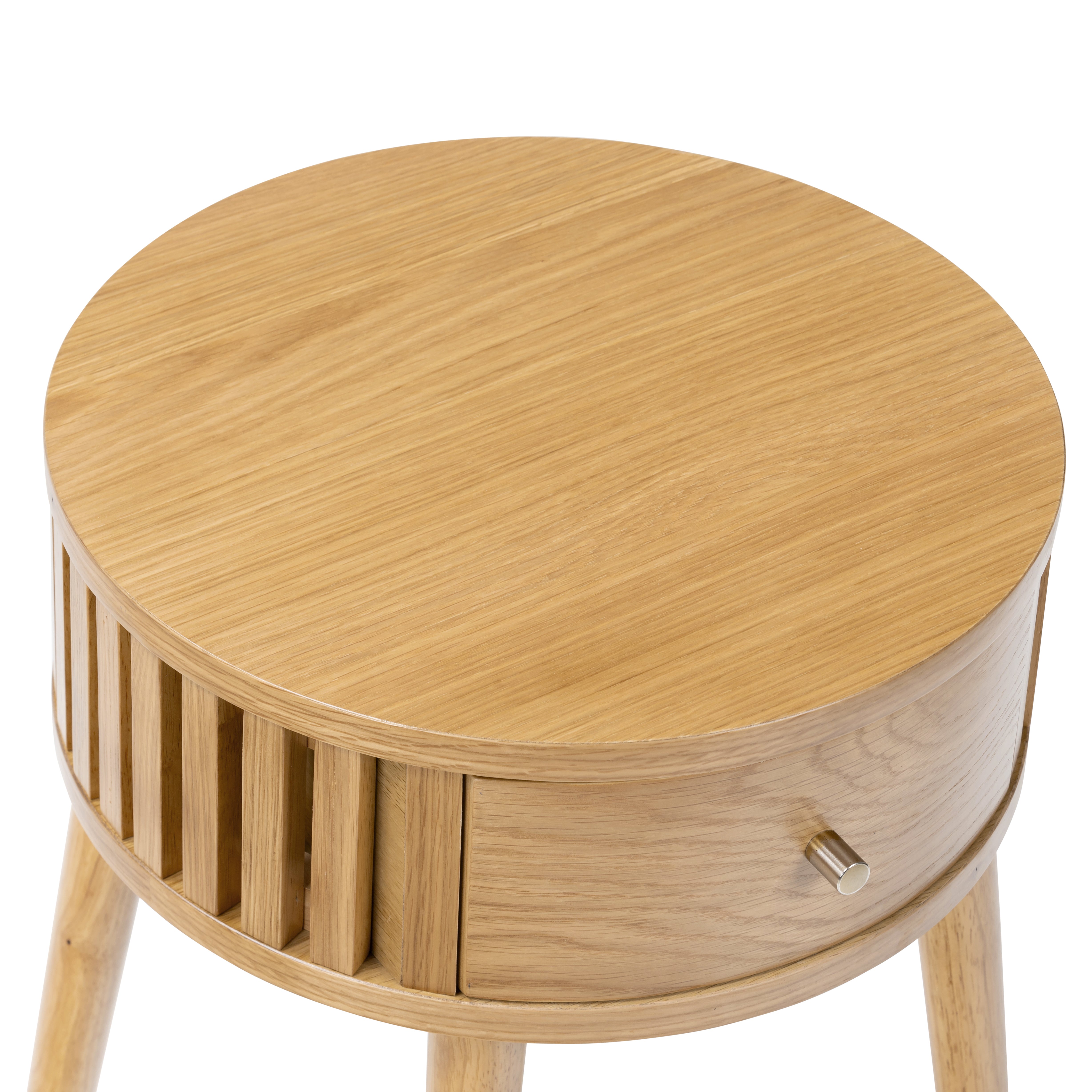Colton Natural Wood Round Side Table