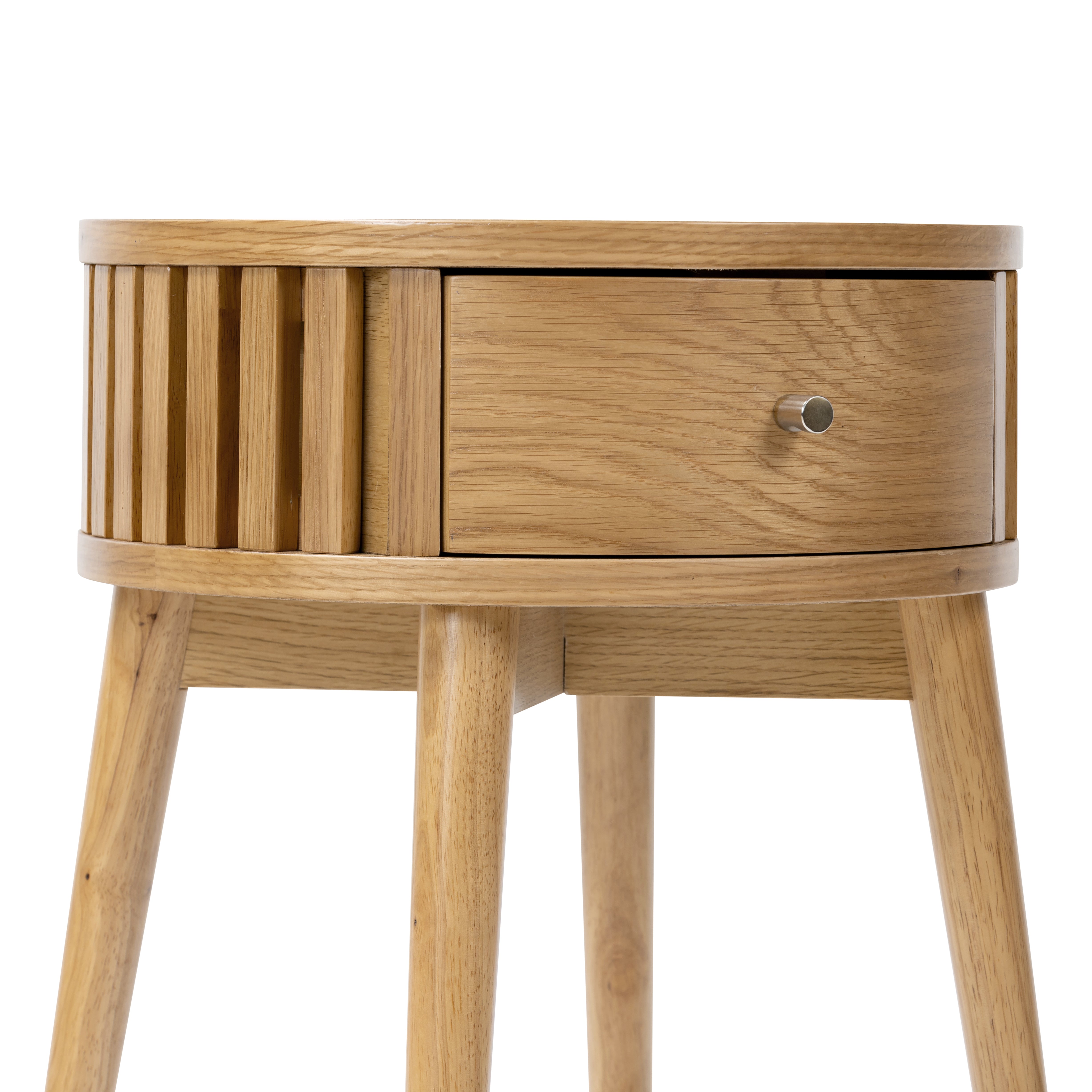 Colton Natural Wood Round Side Table
