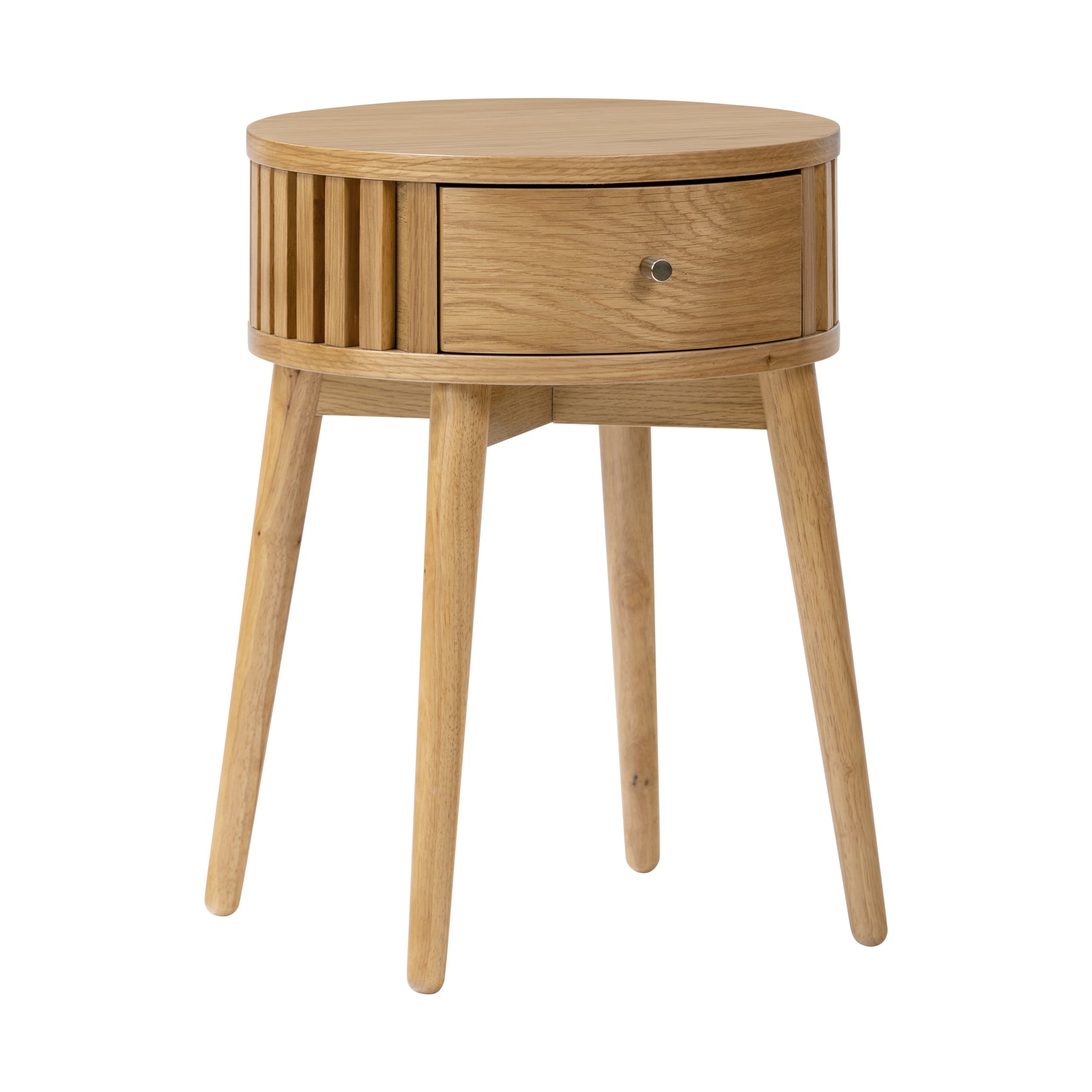 Colton Natural Wood Round Side Table