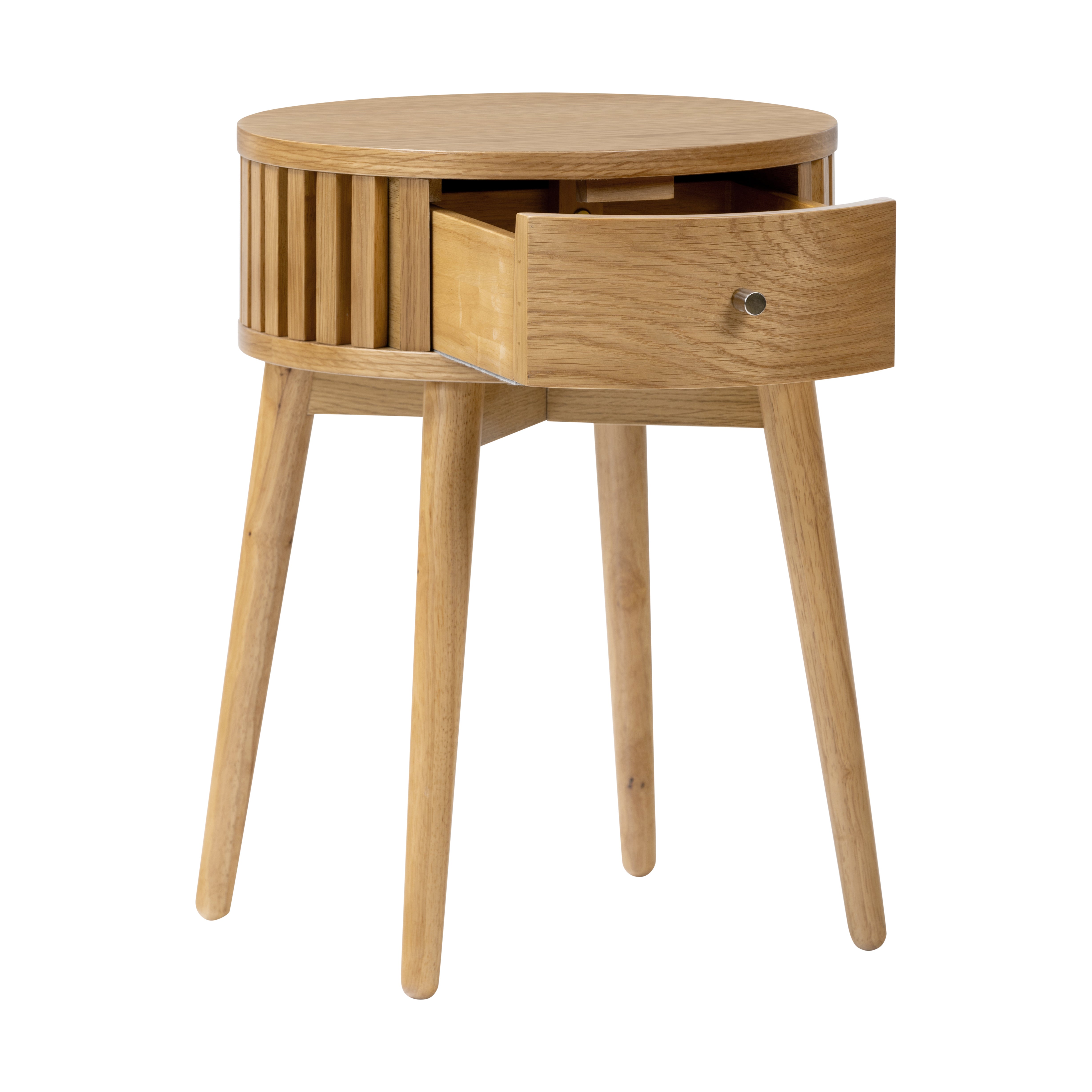 Colton Natural Wood Round Side Table
