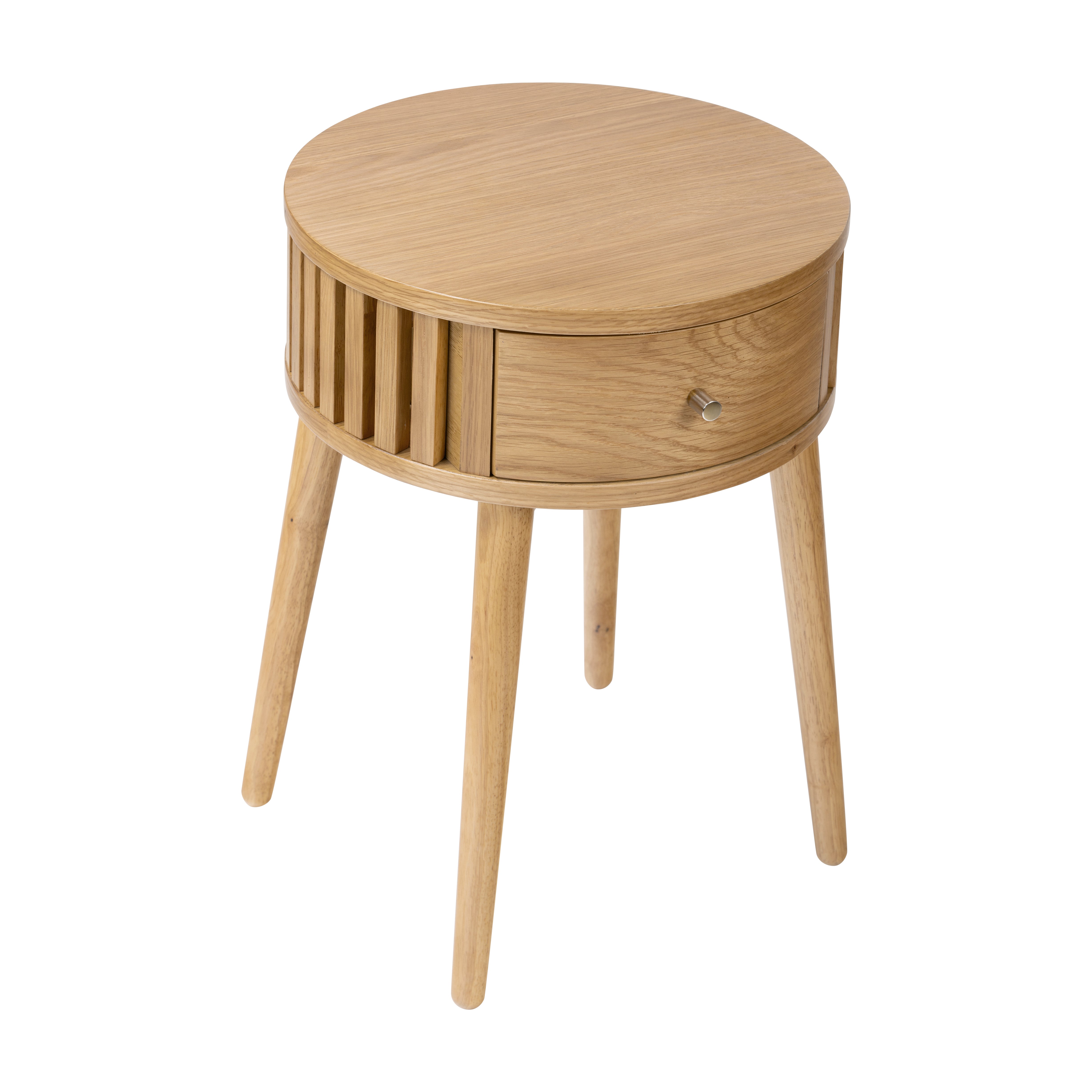 Colton Natural Wood Round Side Table
