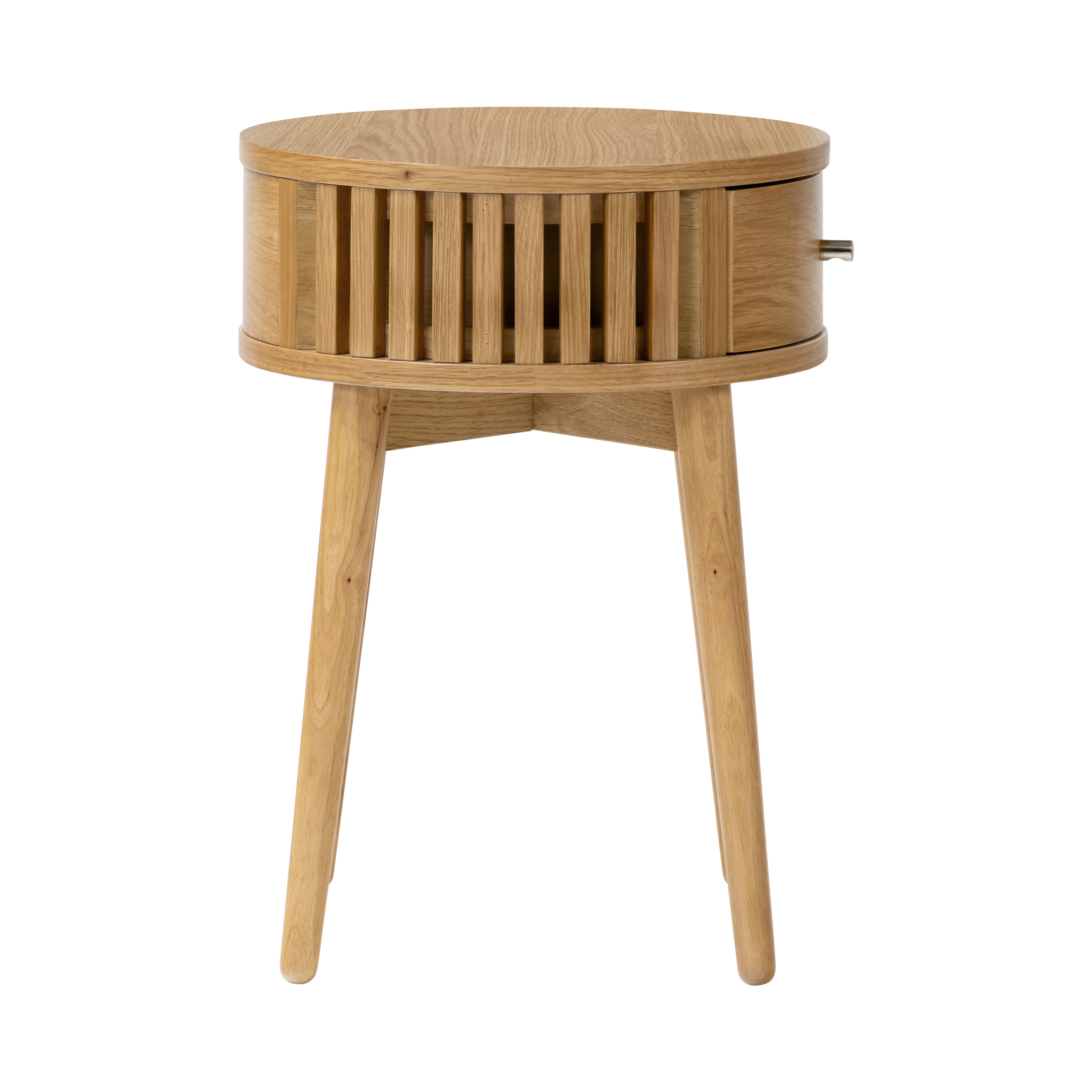 Colton Natural Wood Round Side Table