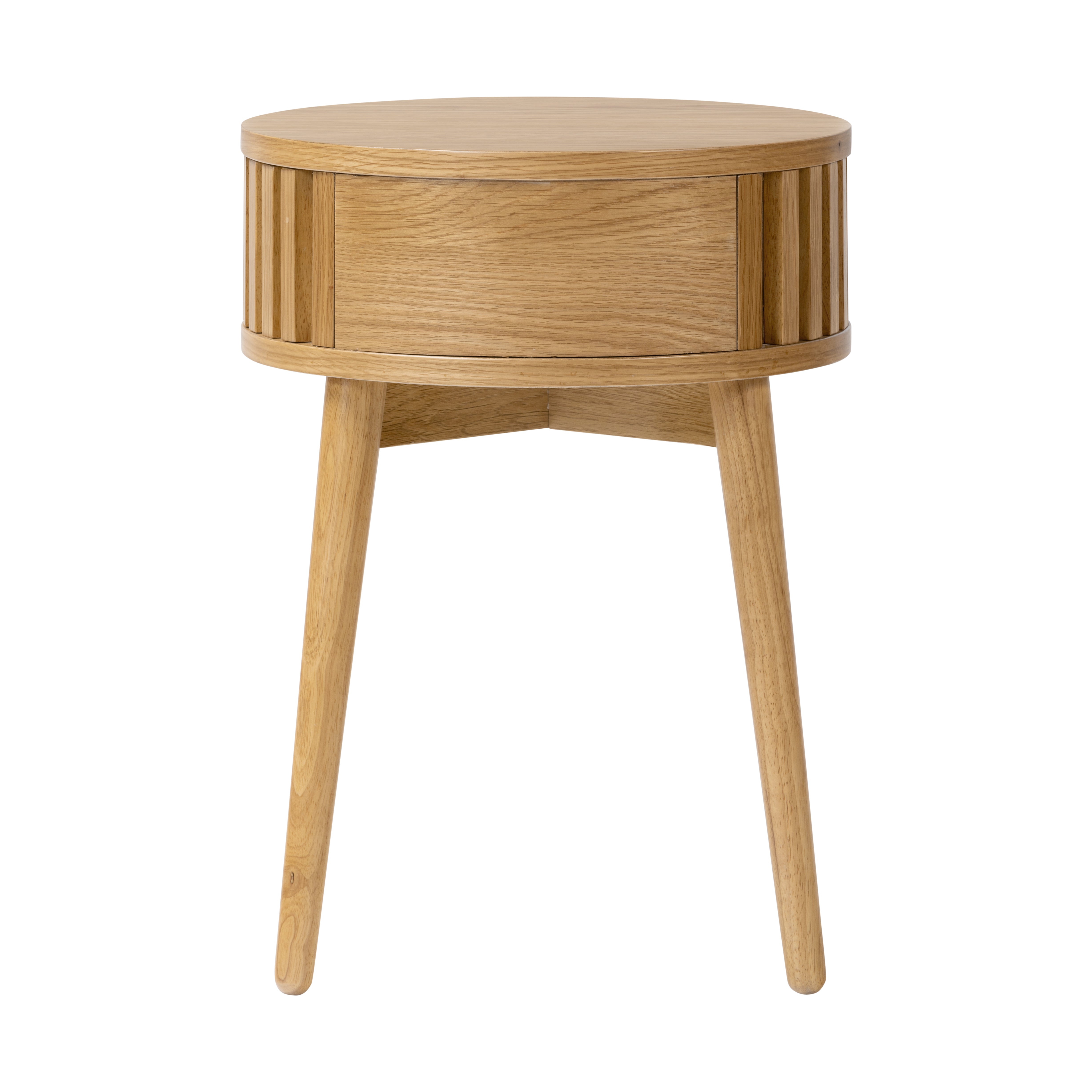 Colton Natural Wood Round Side Table
