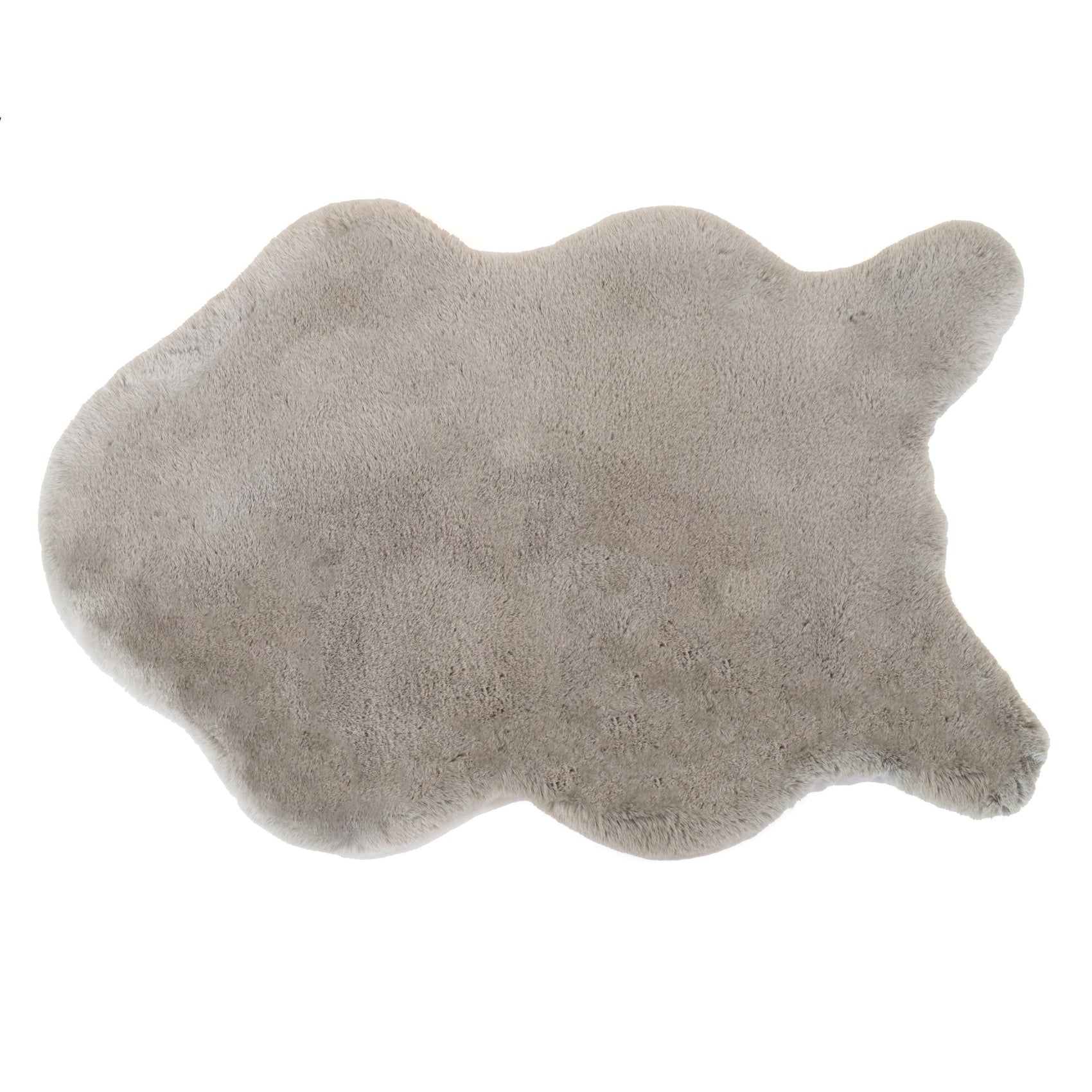 Malini Rapture Abstract Luxury Faux Rabbit Grey Rug