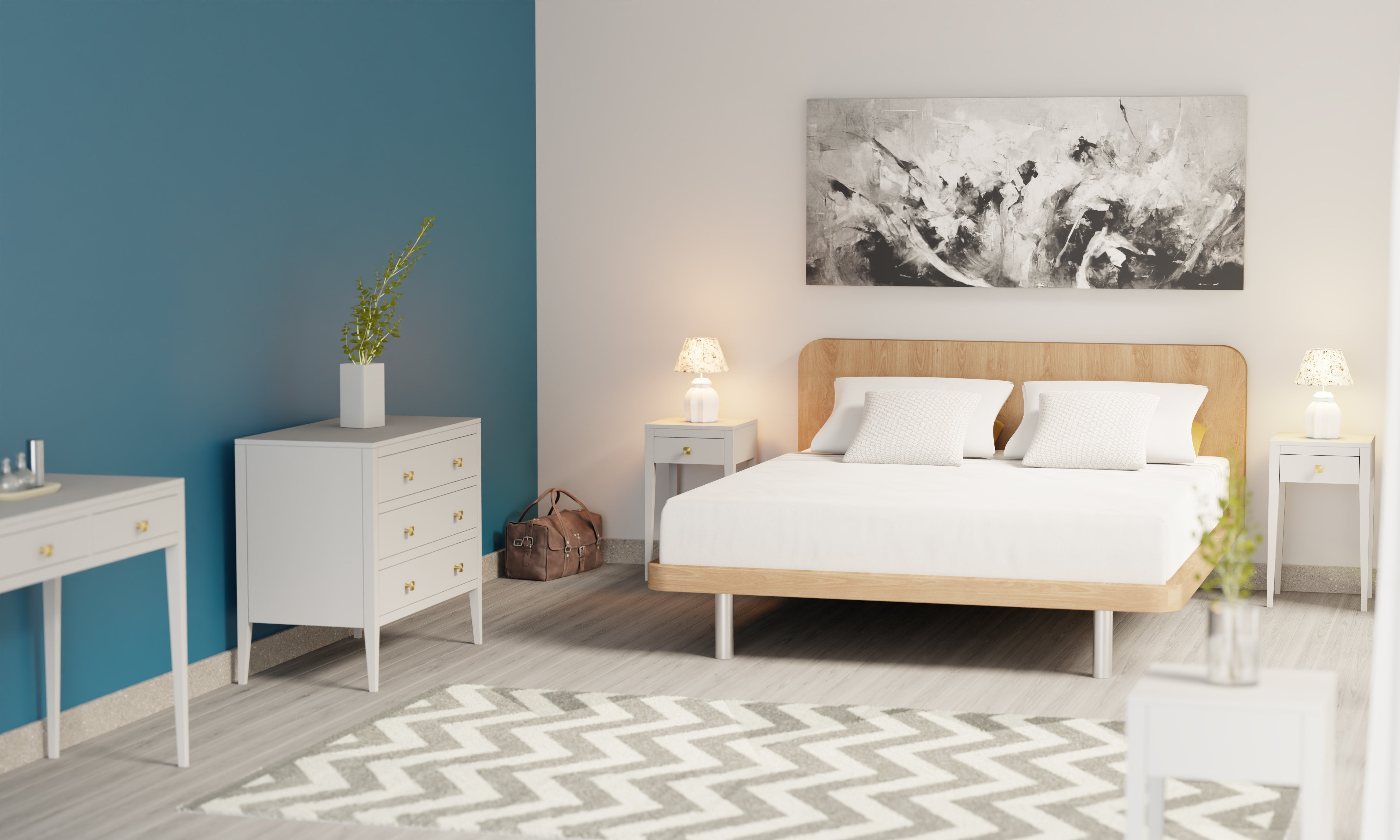 DI Designs Radford White Oak Wood Console Table