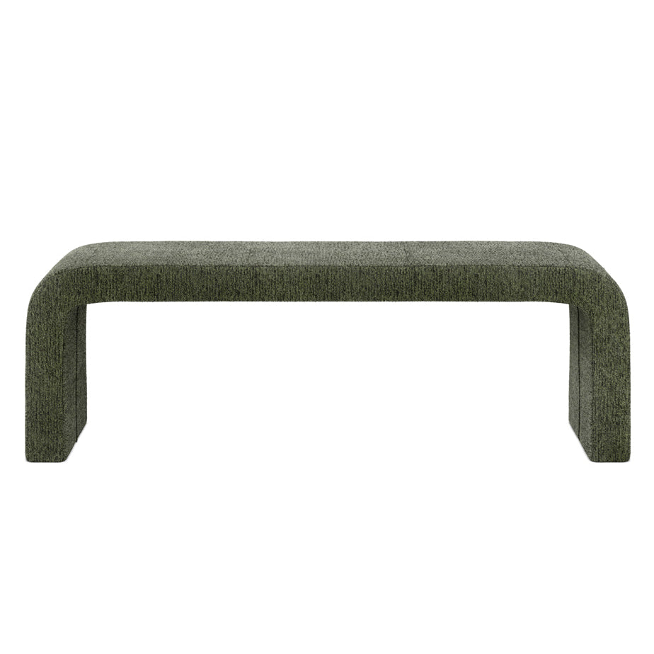 Ren Basil Green Chenille Boucle Bench