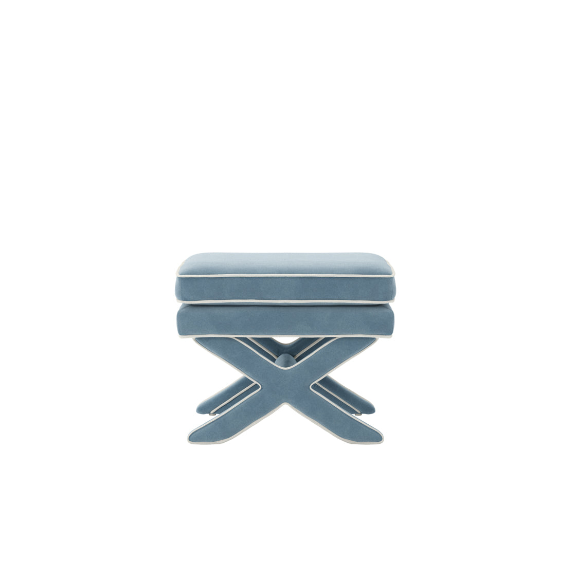 Rhode Ice Blue Velvet Stool